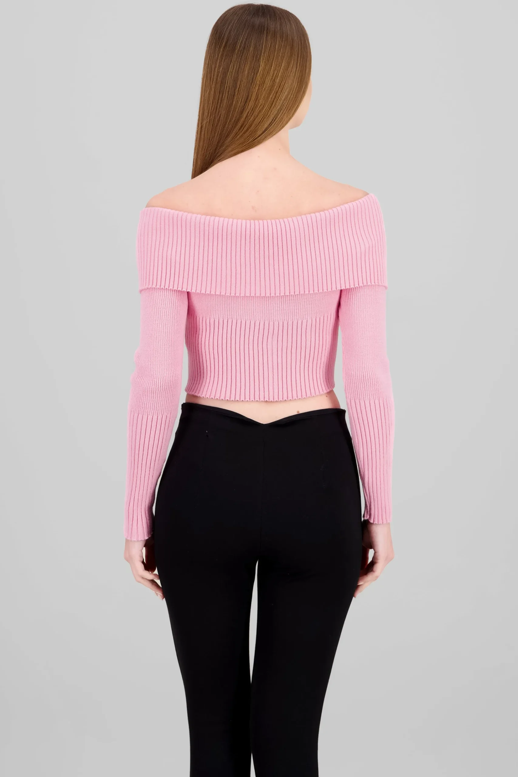 Shasa Long Sleeve Off The Shoulder Top With Closure