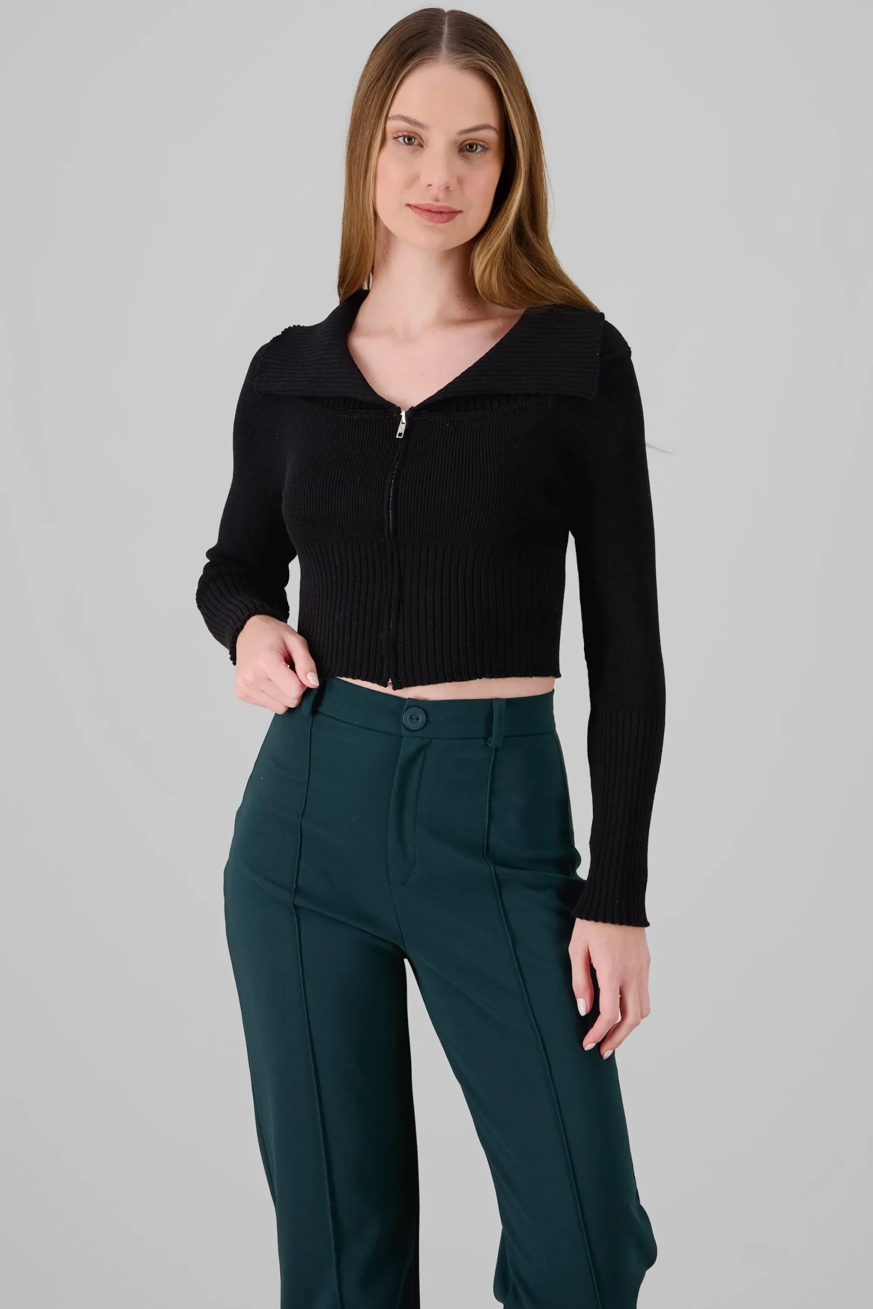 Shasa Long Sleeve Off The Shoulder Top With Closure