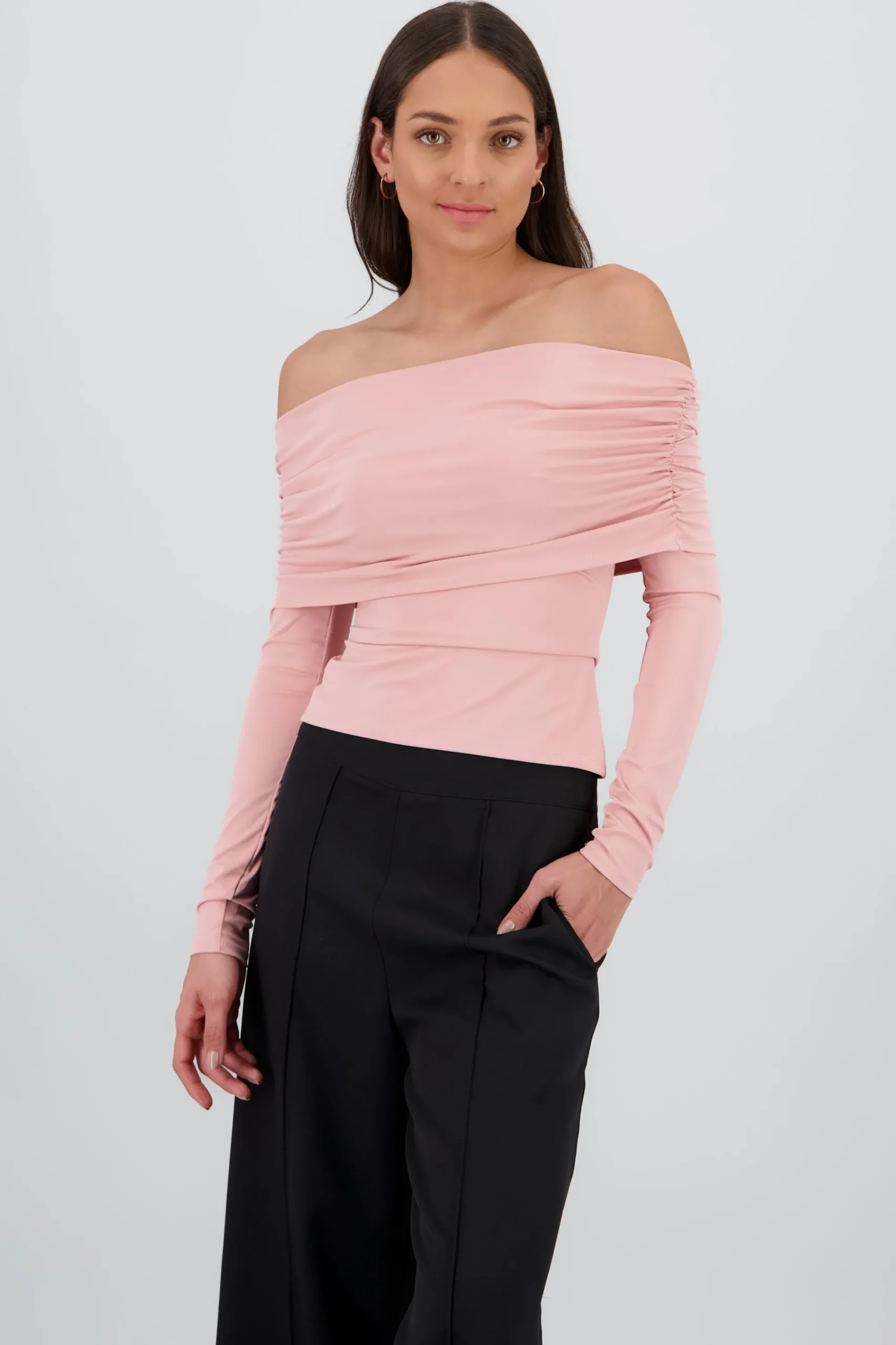 Shasa Long Sleeve Pleated Fold Top