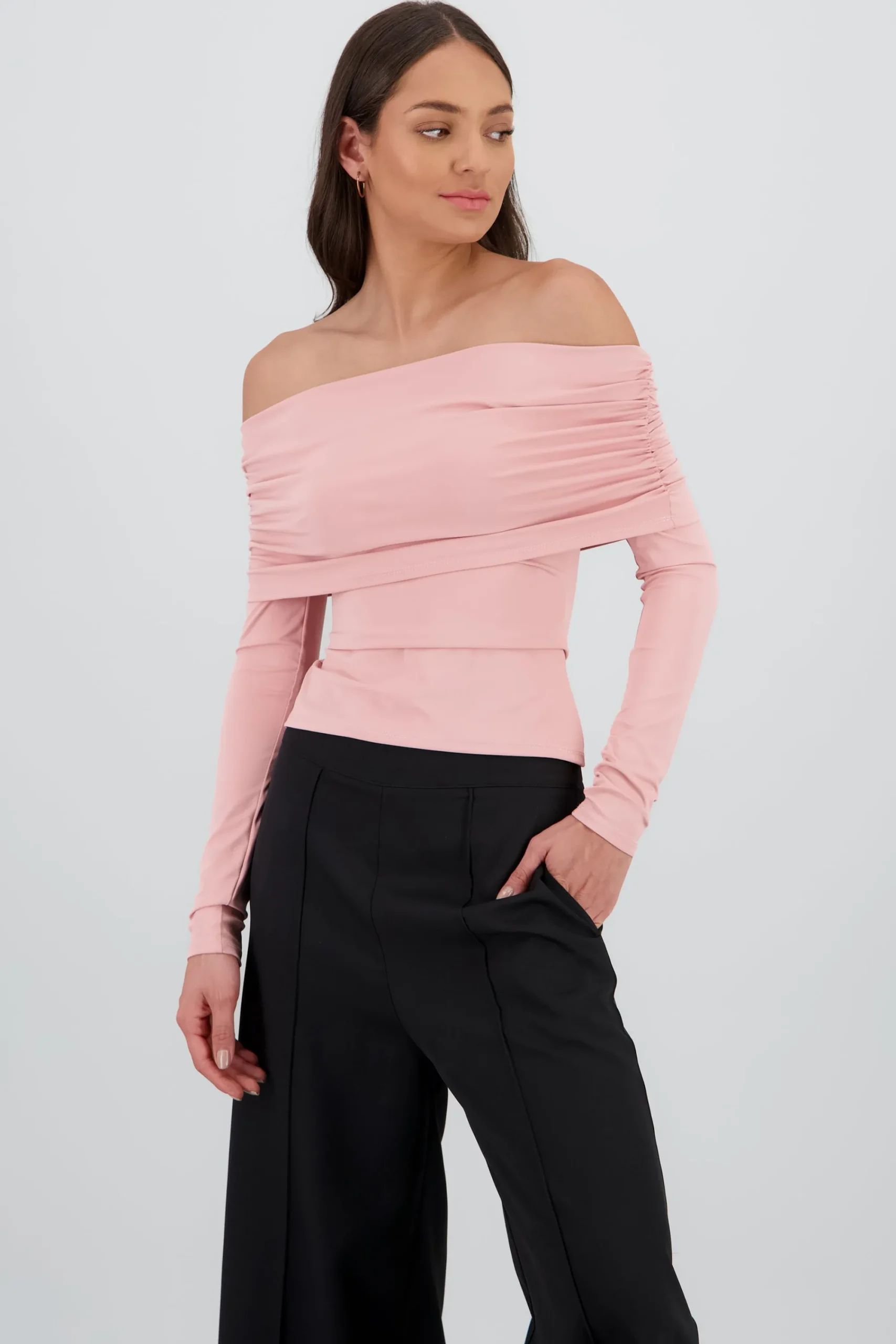 Shasa Long Sleeve Pleated Fold Top