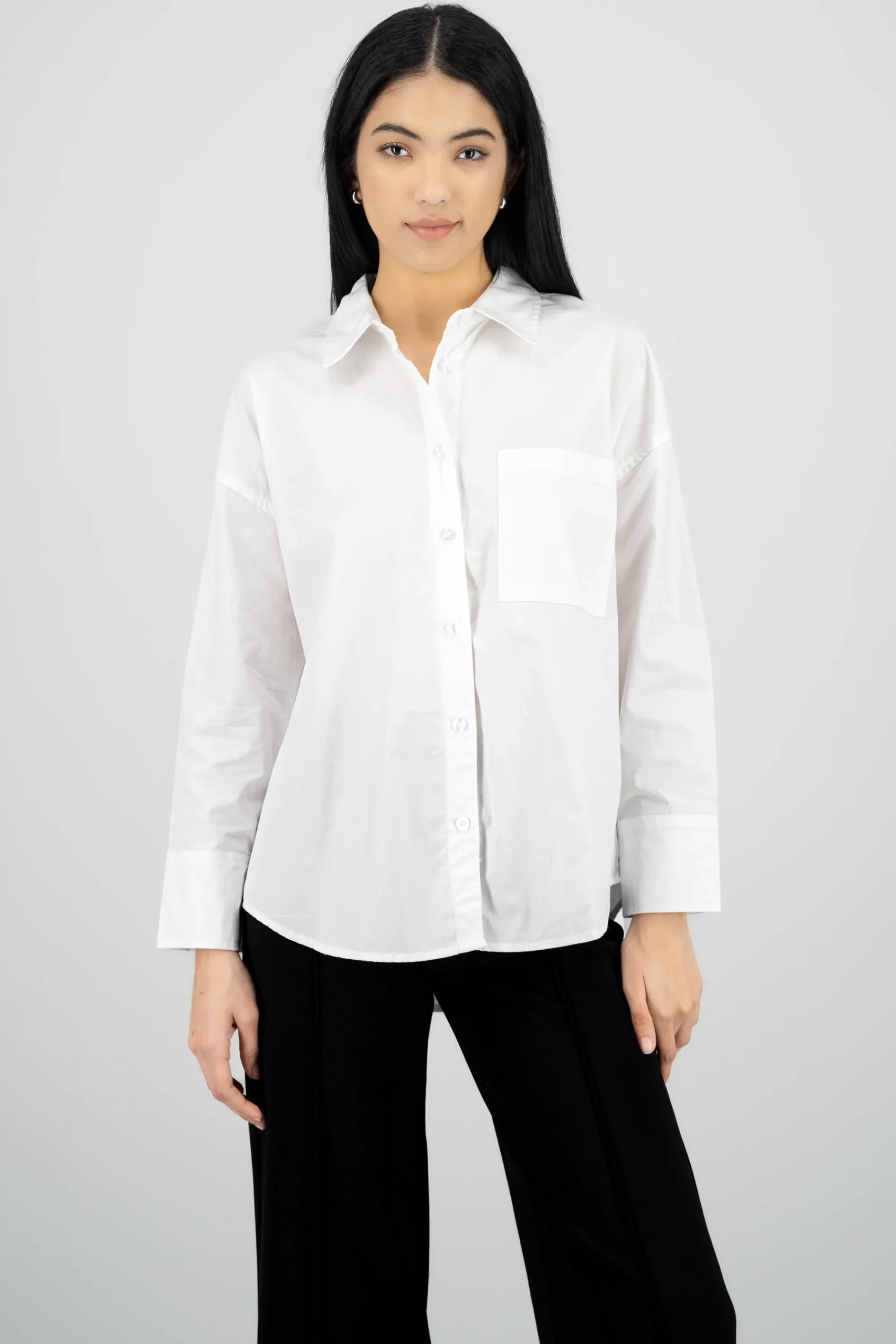 Shasa Long Sleeve Polo Neck Blouse