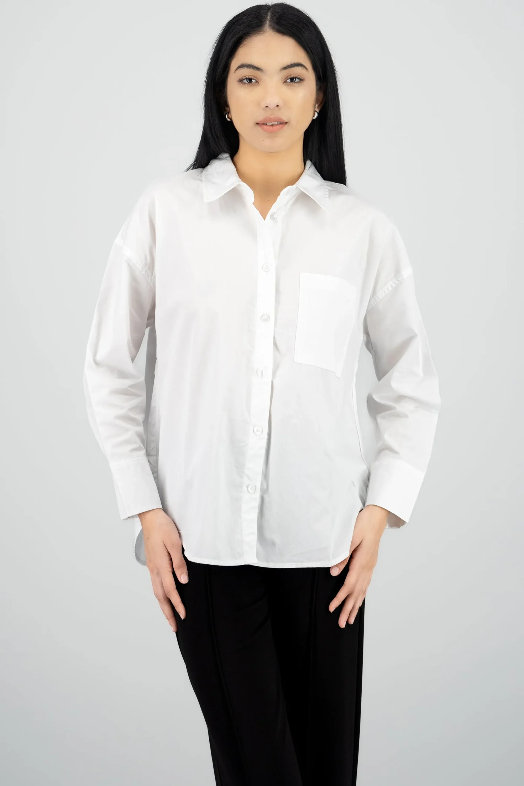 Shasa Long Sleeve Polo Neck Blouse