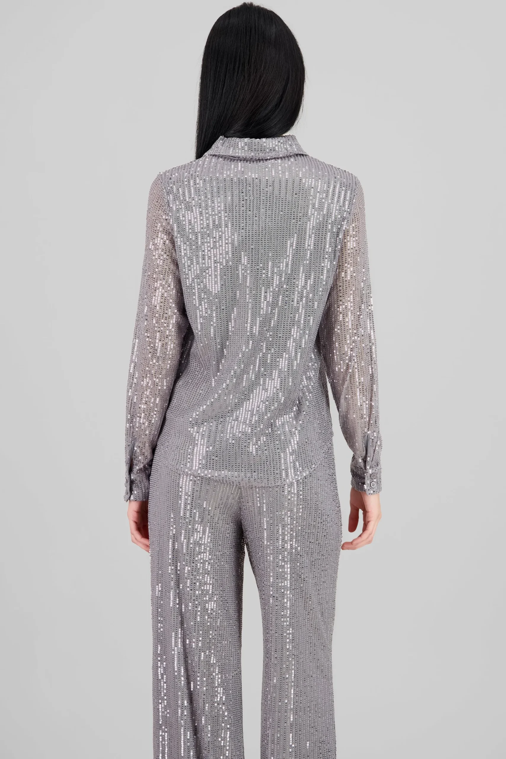 Shasa Long Sleeve Sequin Shirt