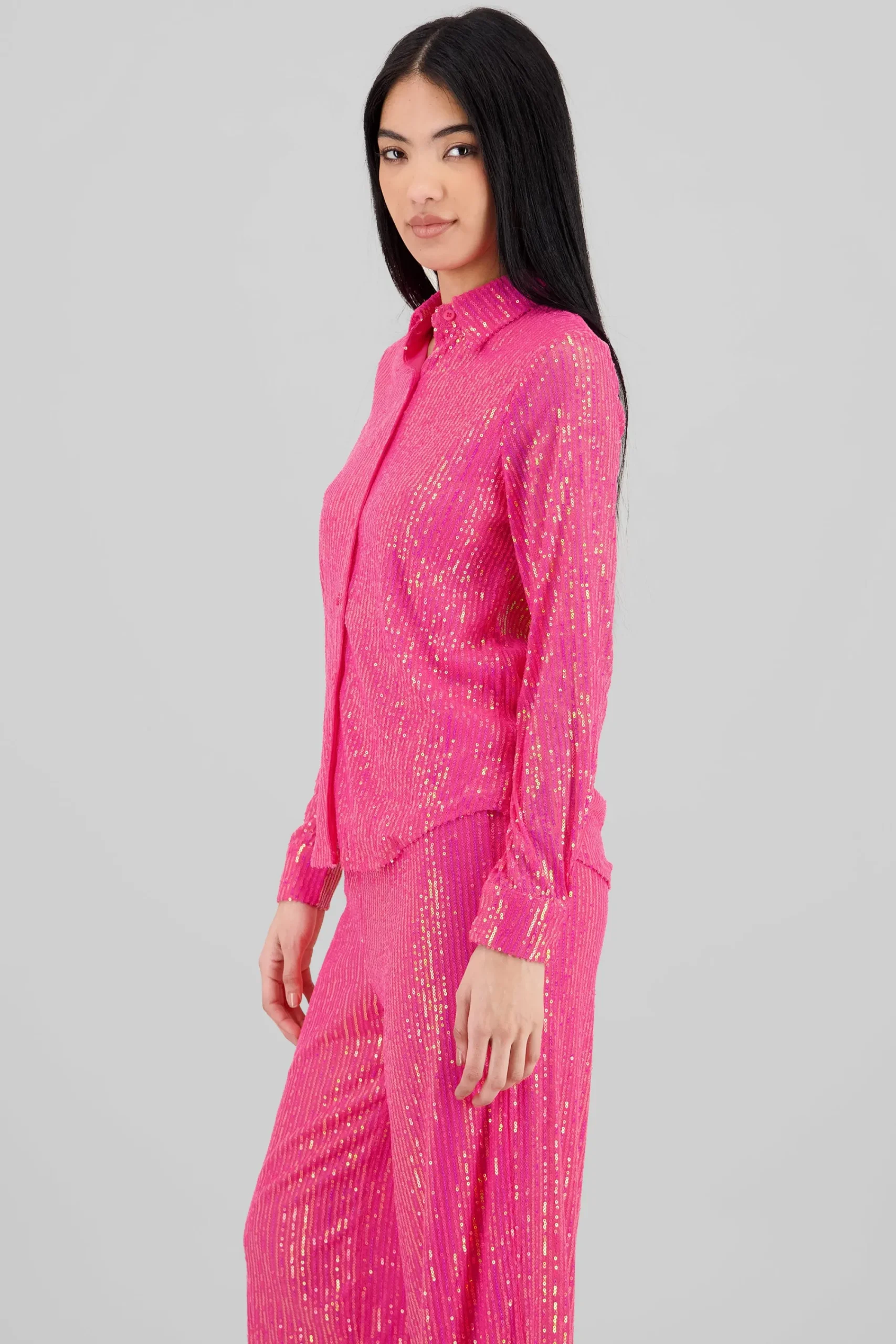 Shasa Long Sleeve Sequin Shirt