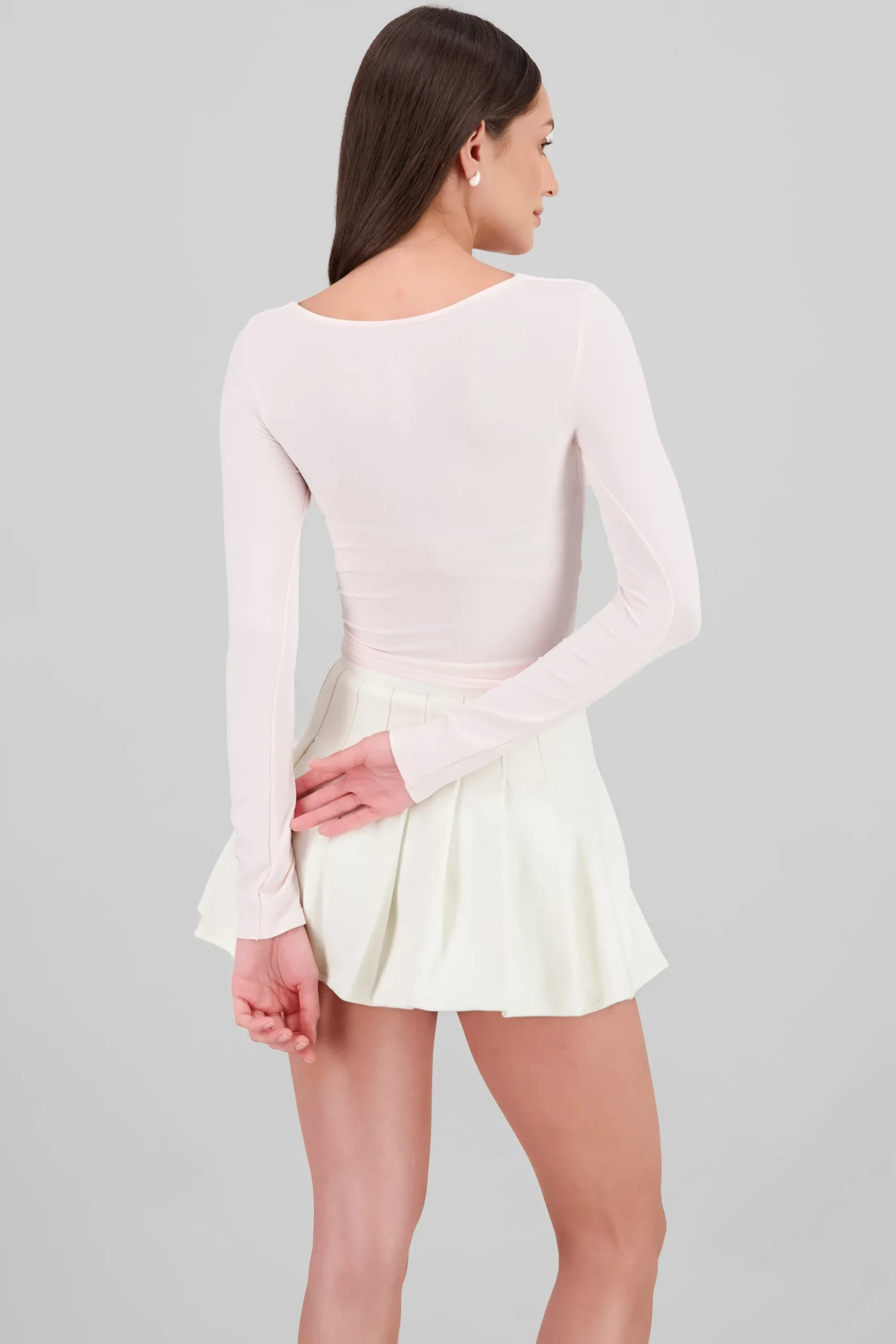 Shasa Long Sleeve Square Neck Blouse