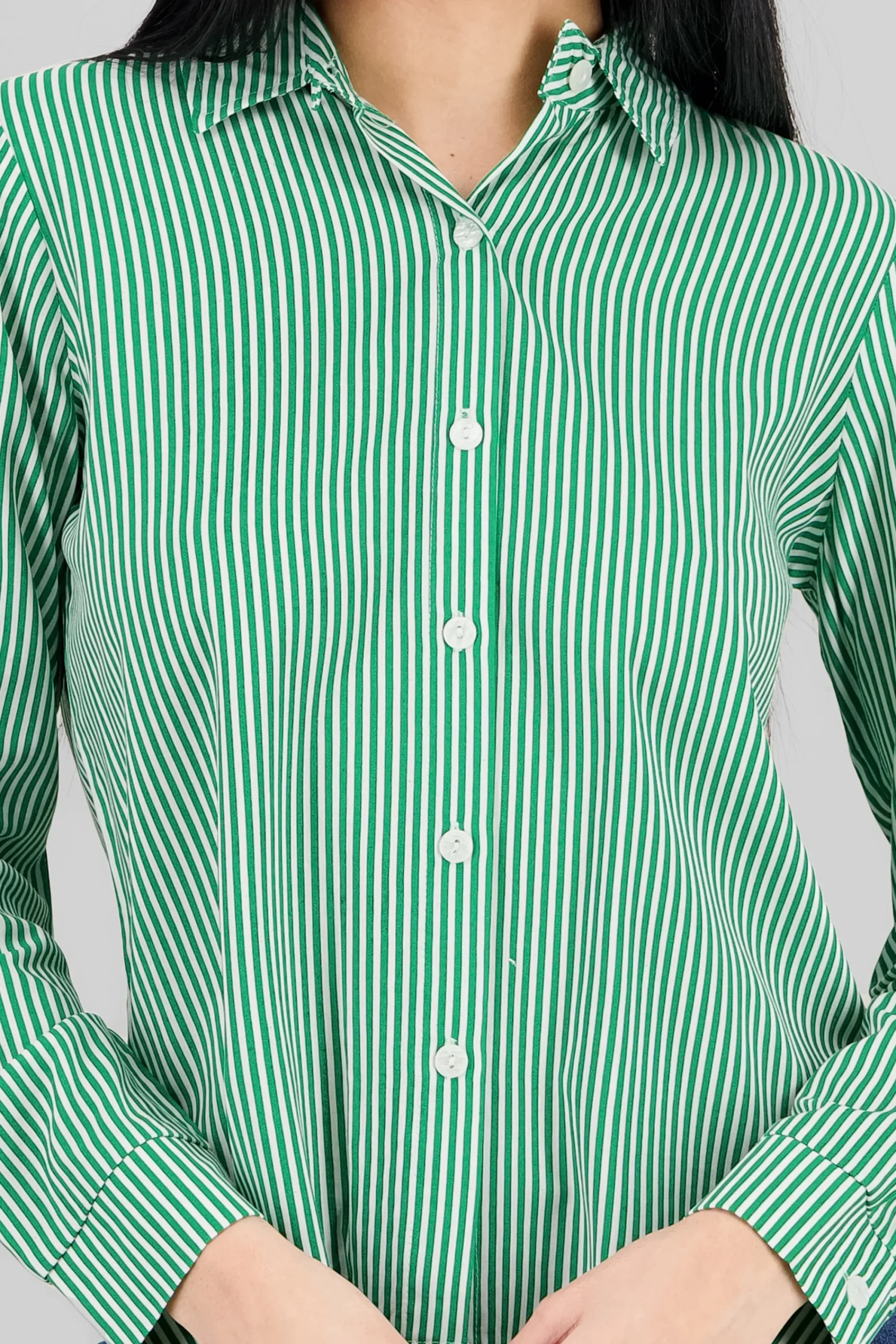 Shasa Long Sleeve Striped Print Shirt