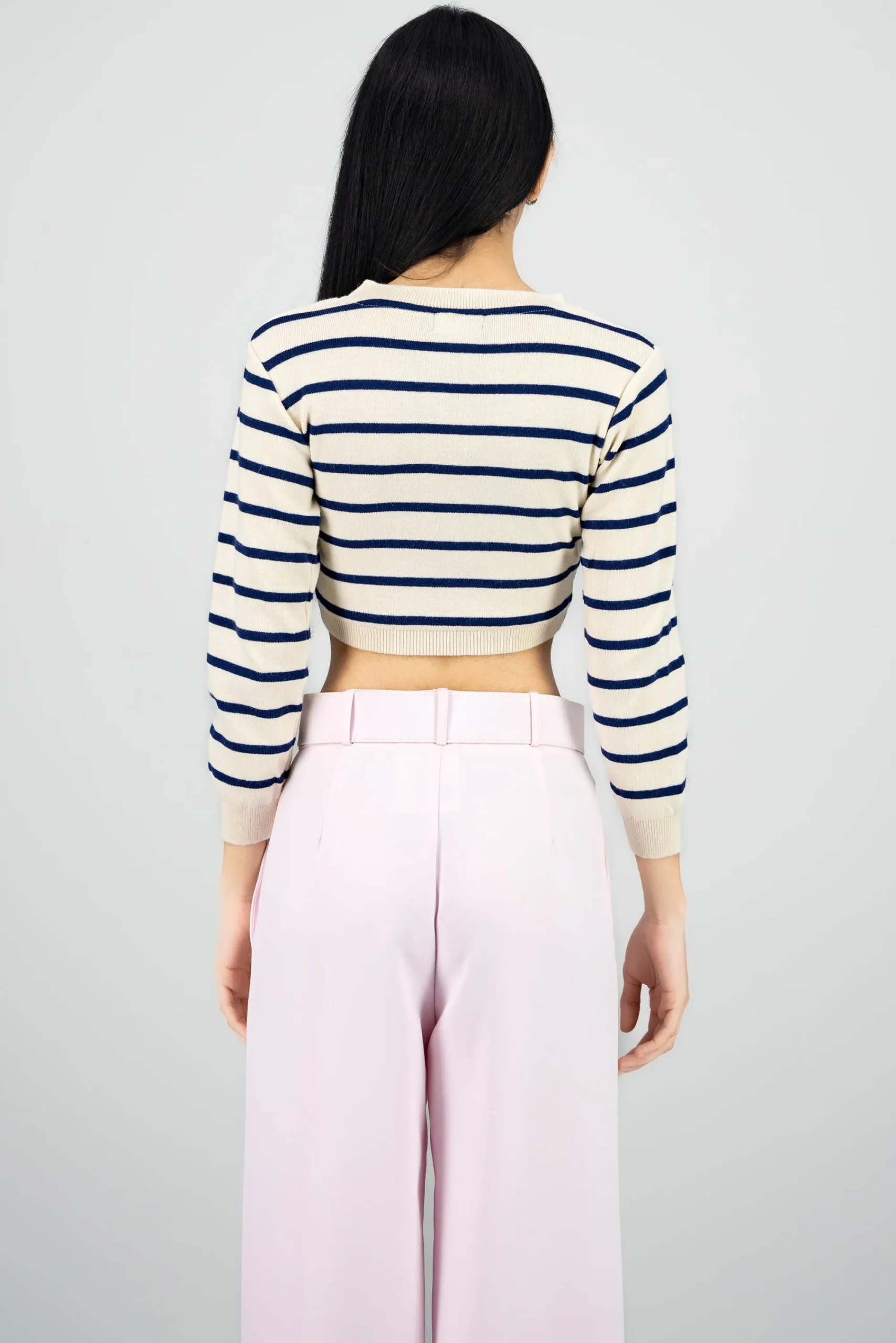 Shasa Long Sleeve Thin Striped Sweater