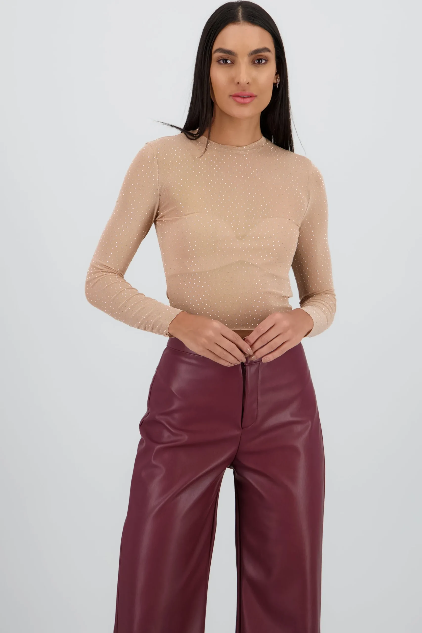 Shasa Long sleeved rhinestone top