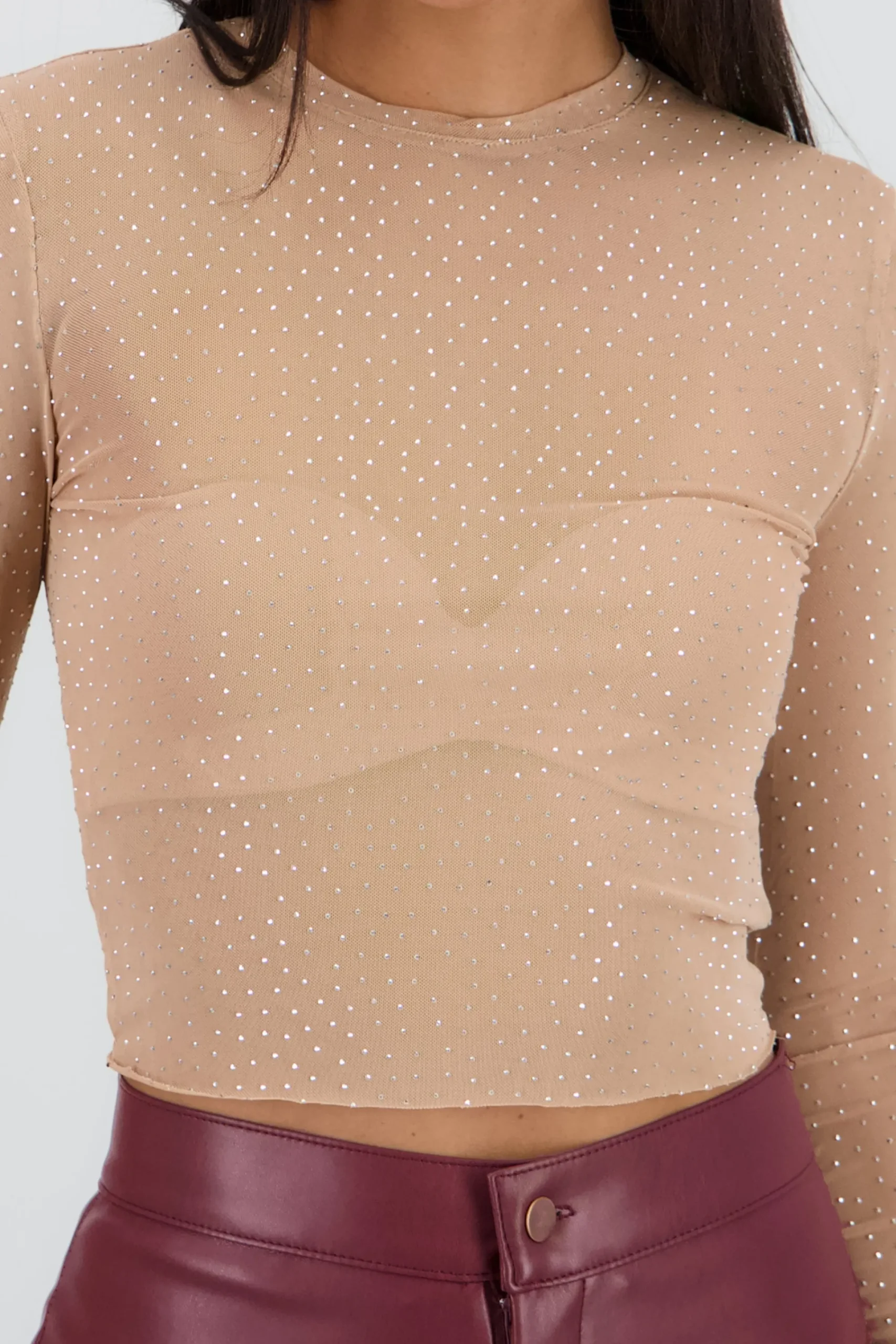 Shasa Long sleeved rhinestone top