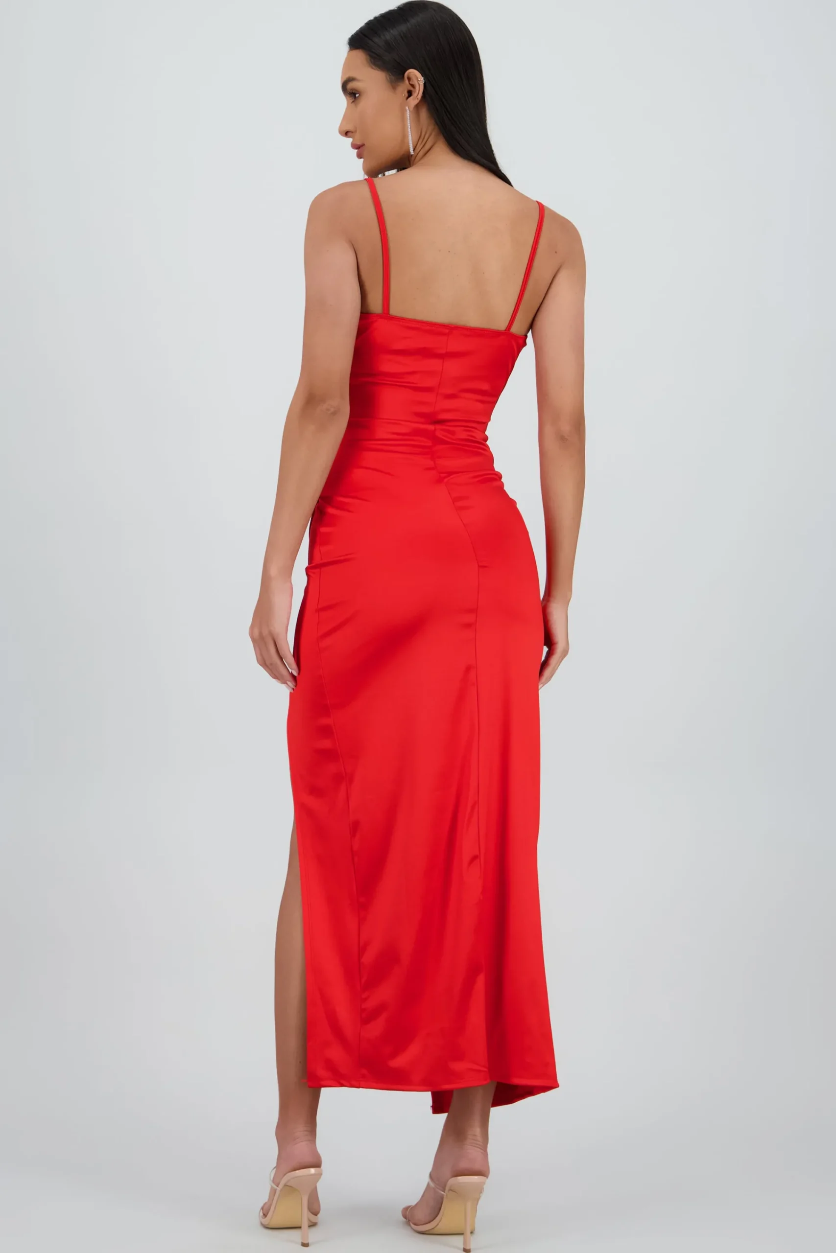 Shasa Maxi Satin Wrap Dress