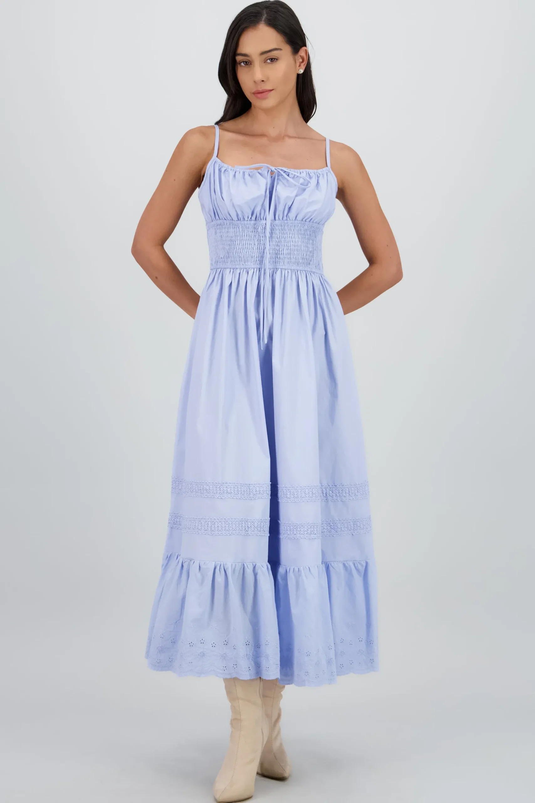 Shasa Midi Dress with Smocked Detail