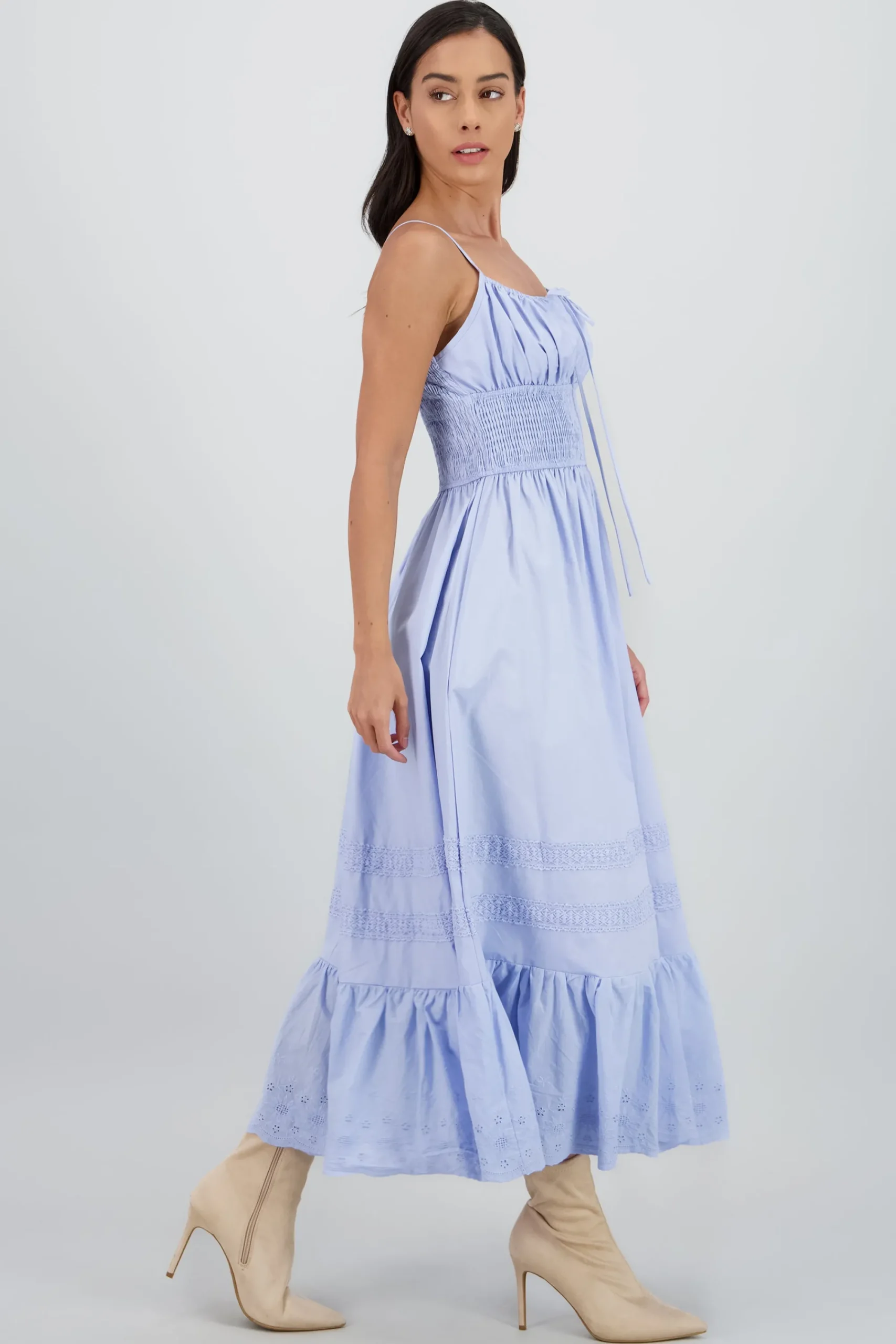 Shasa Midi Dress with Smocked Detail