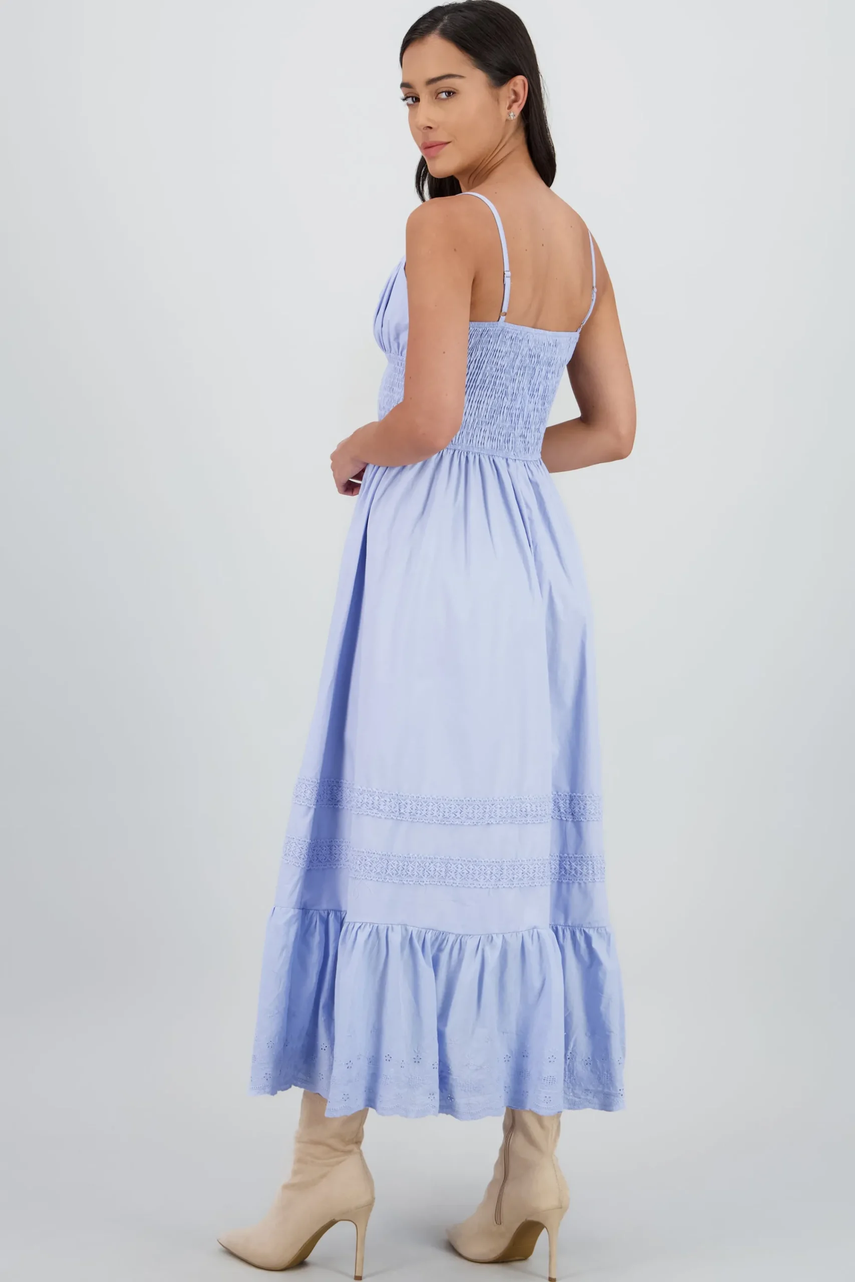 Shasa Midi Dress with Smocked Detail