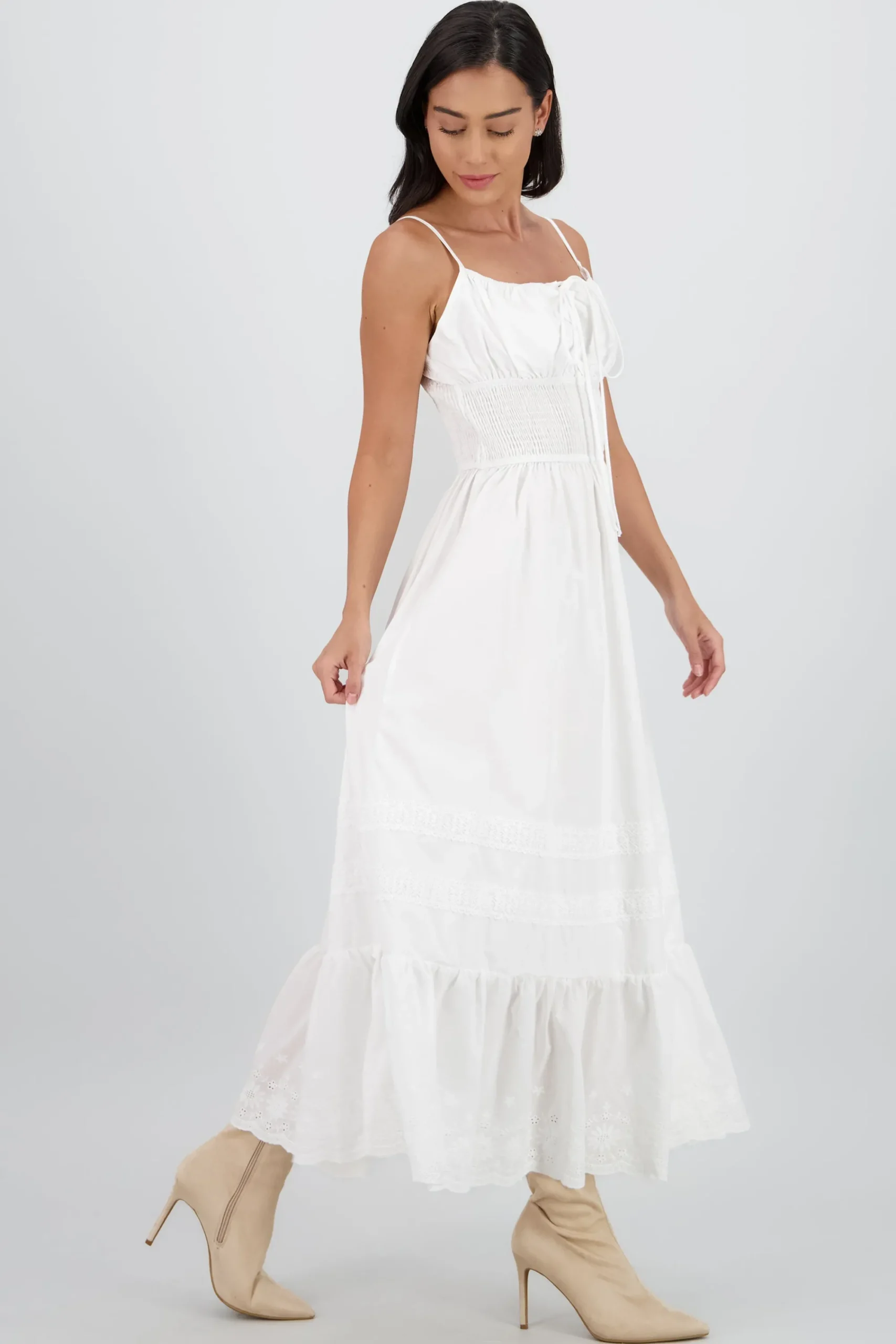 Shasa Midi Dress with Smocked Detail