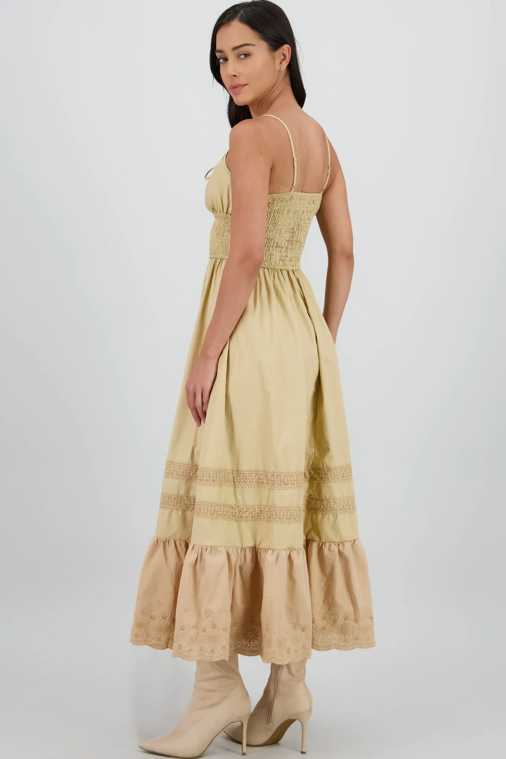 Shasa Midi Dress with Smocked Detail