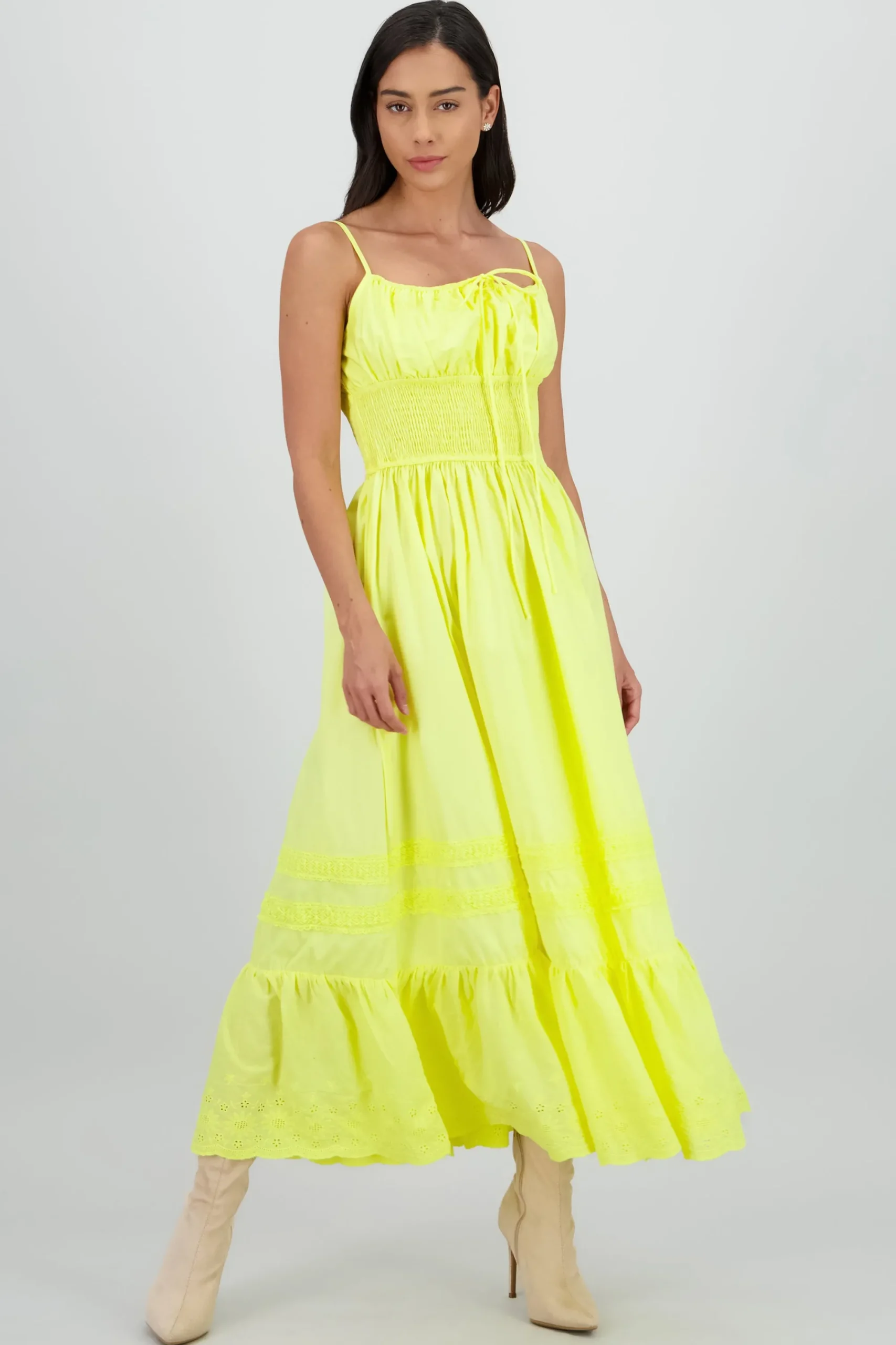 Shasa Midi Dress with Smocked Detail