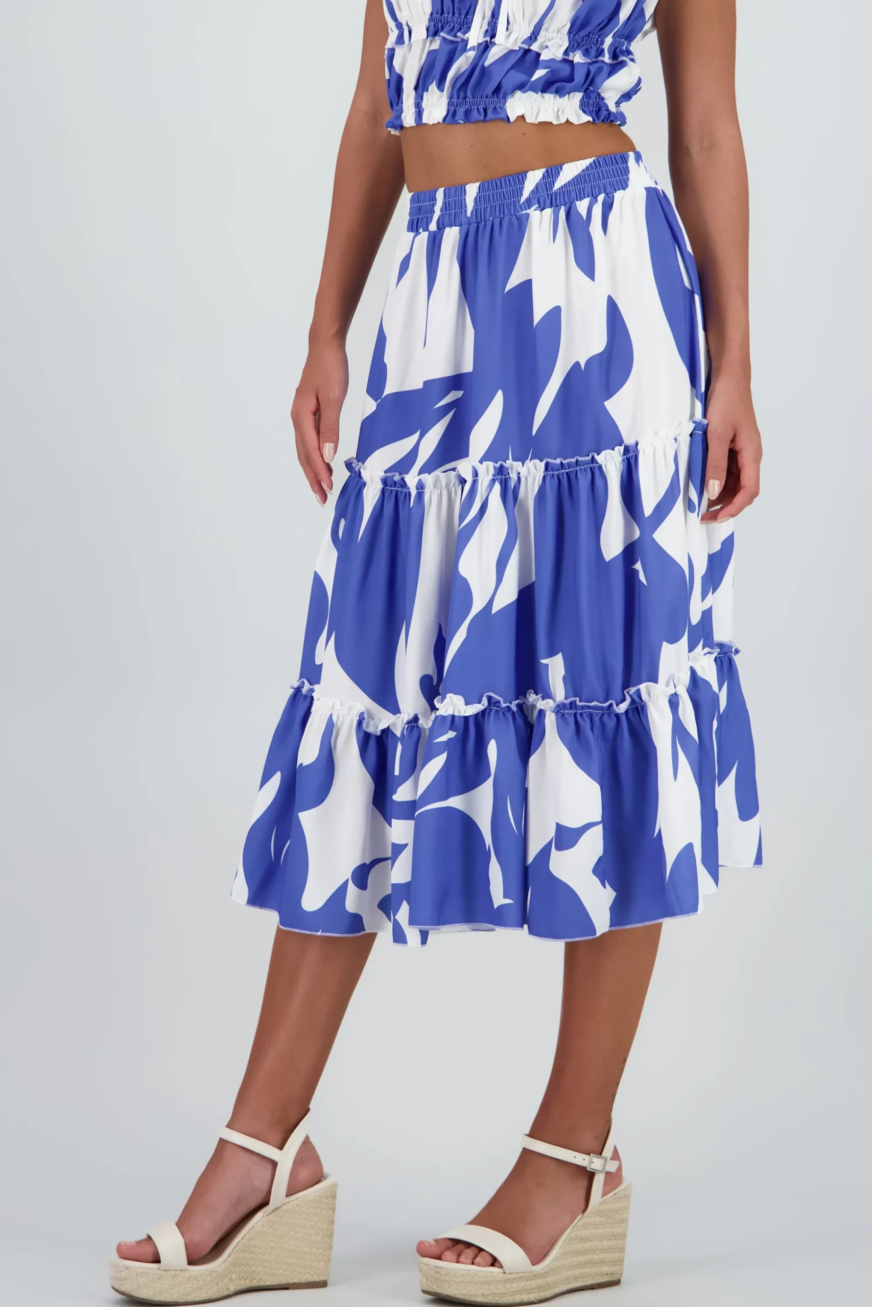 Shasa Midi ruffled skirt with waistband