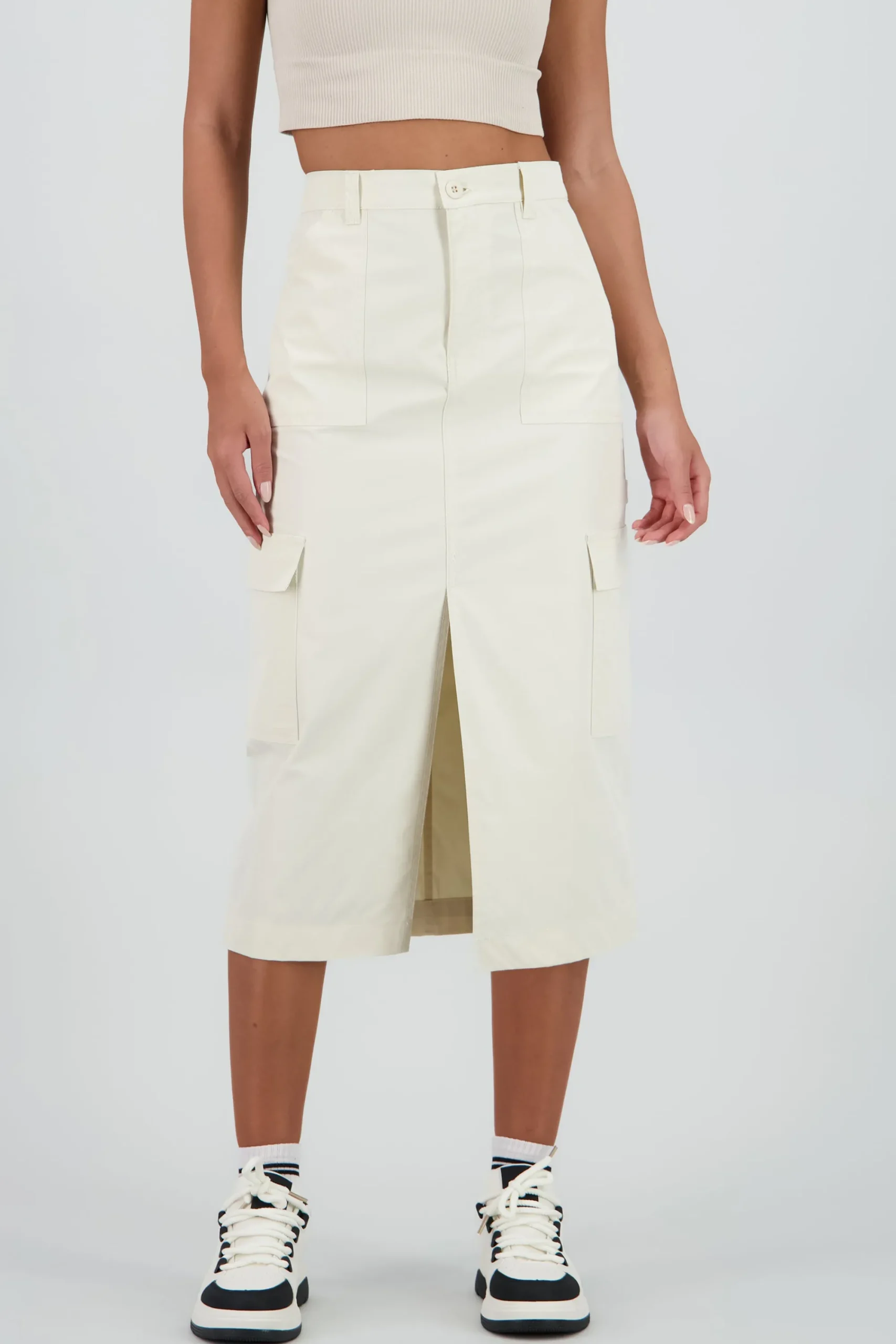 Shasa Midi Skirt with Waistband Detail