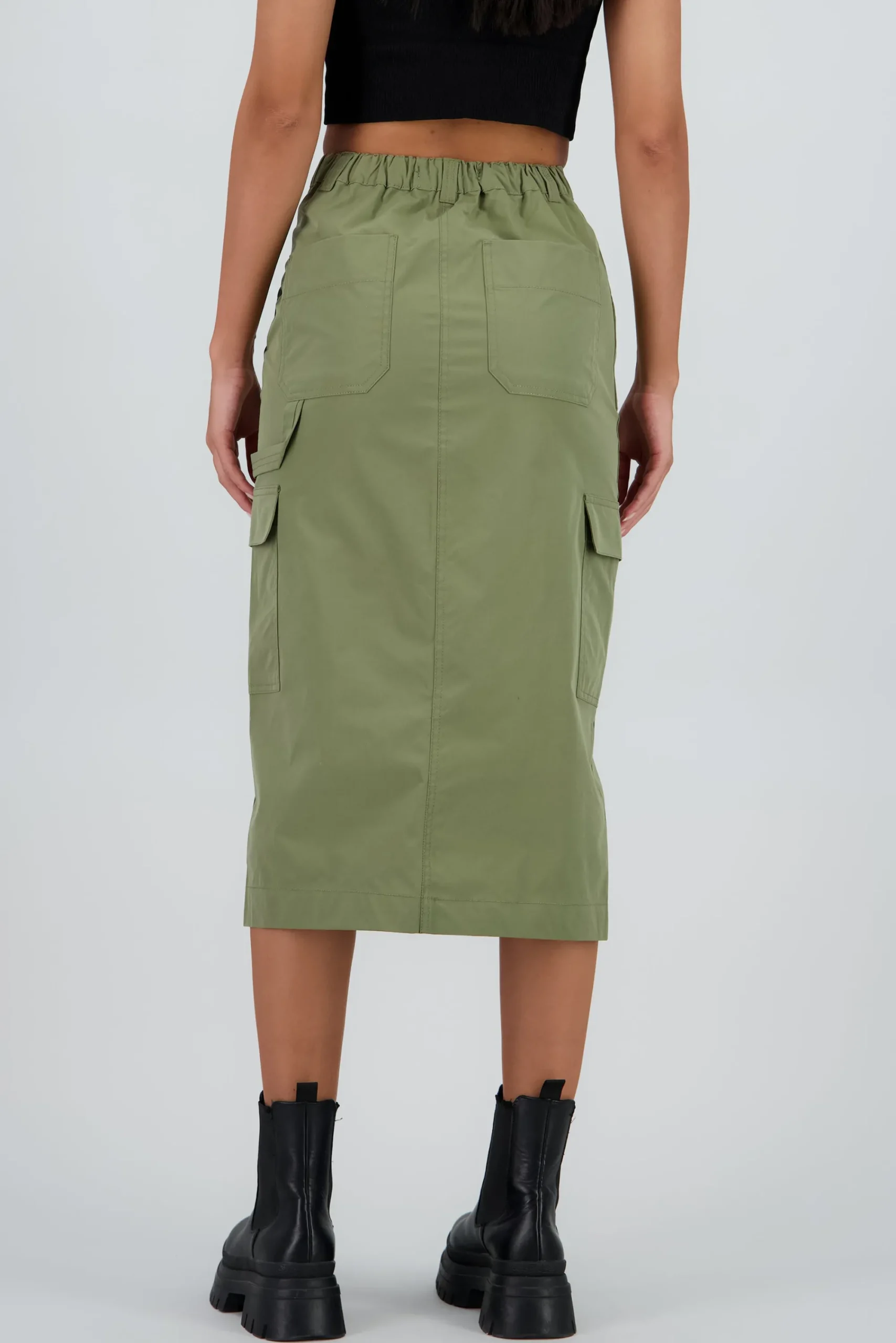 Shasa Midi Skirt with Waistband Detail
