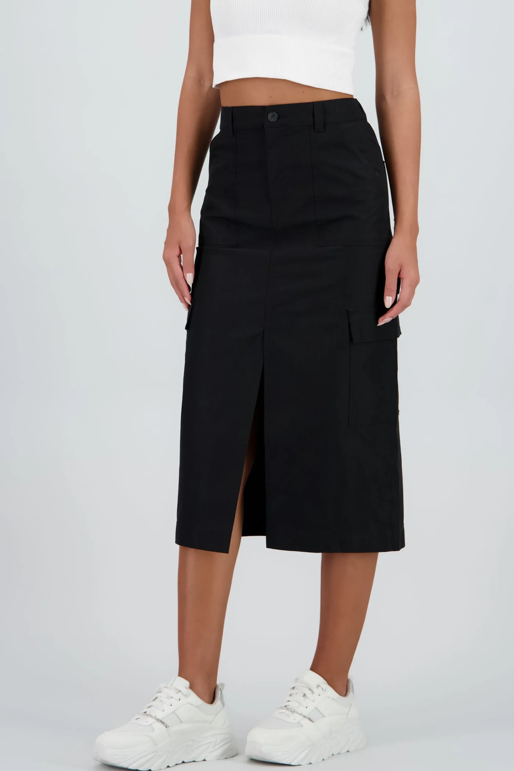 Shasa Midi Skirt with Waistband Detail