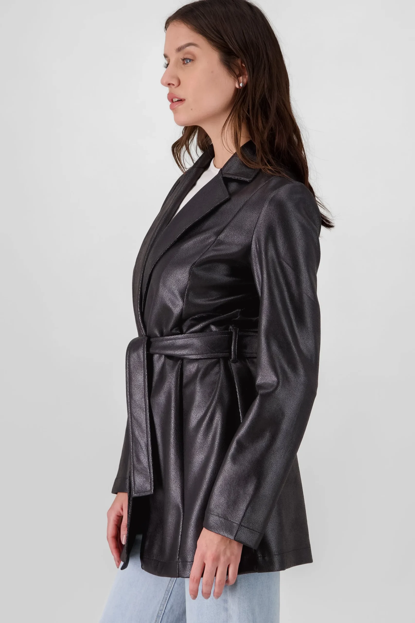 Shasa Midi Vinyl Blazer