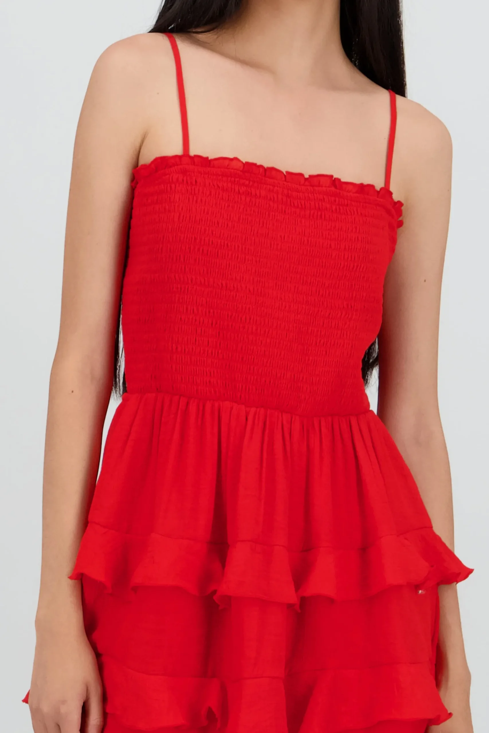 Shasa Mini Dress with Straps and Ruffles
