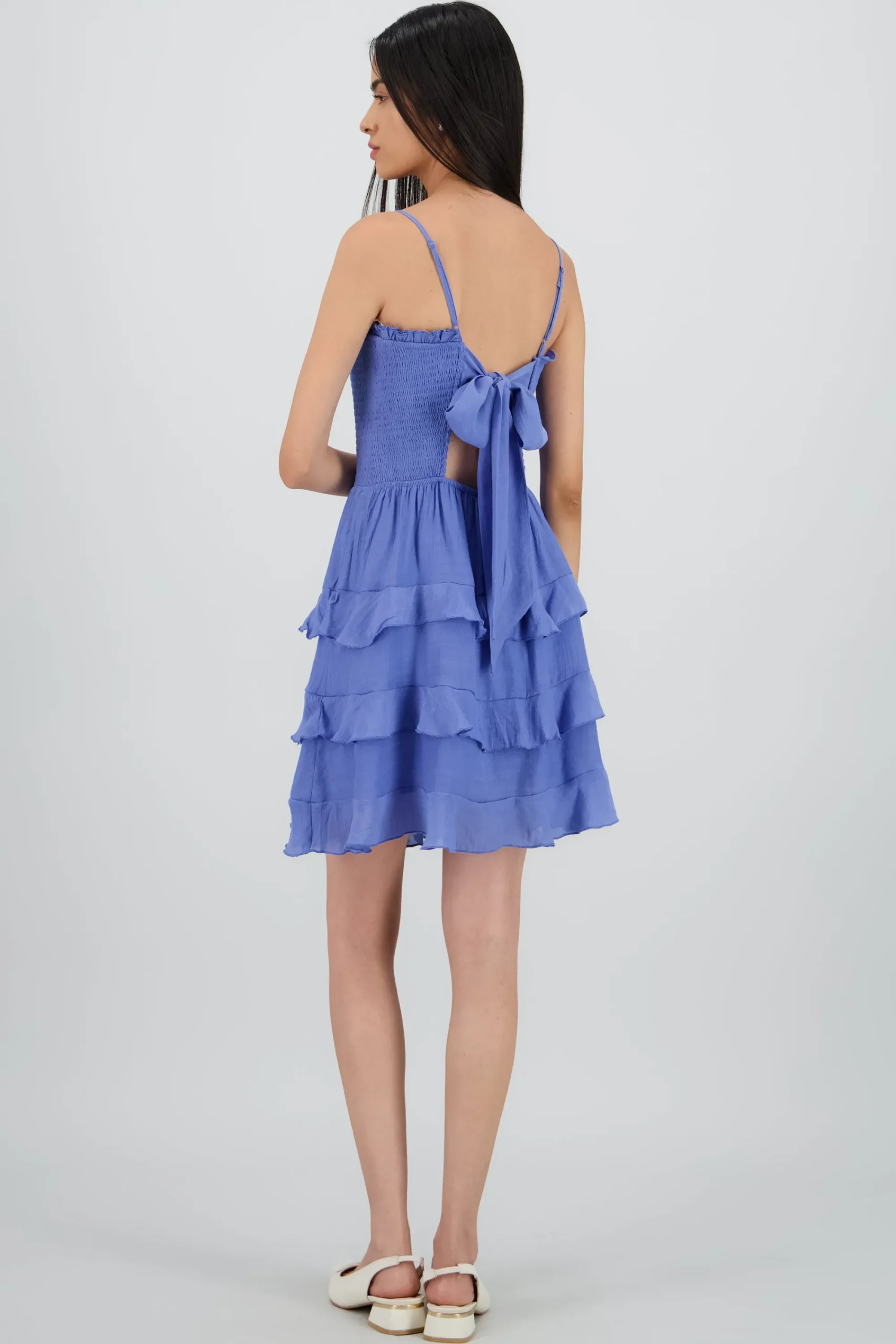 Shasa Mini Dress with Straps and Ruffles
