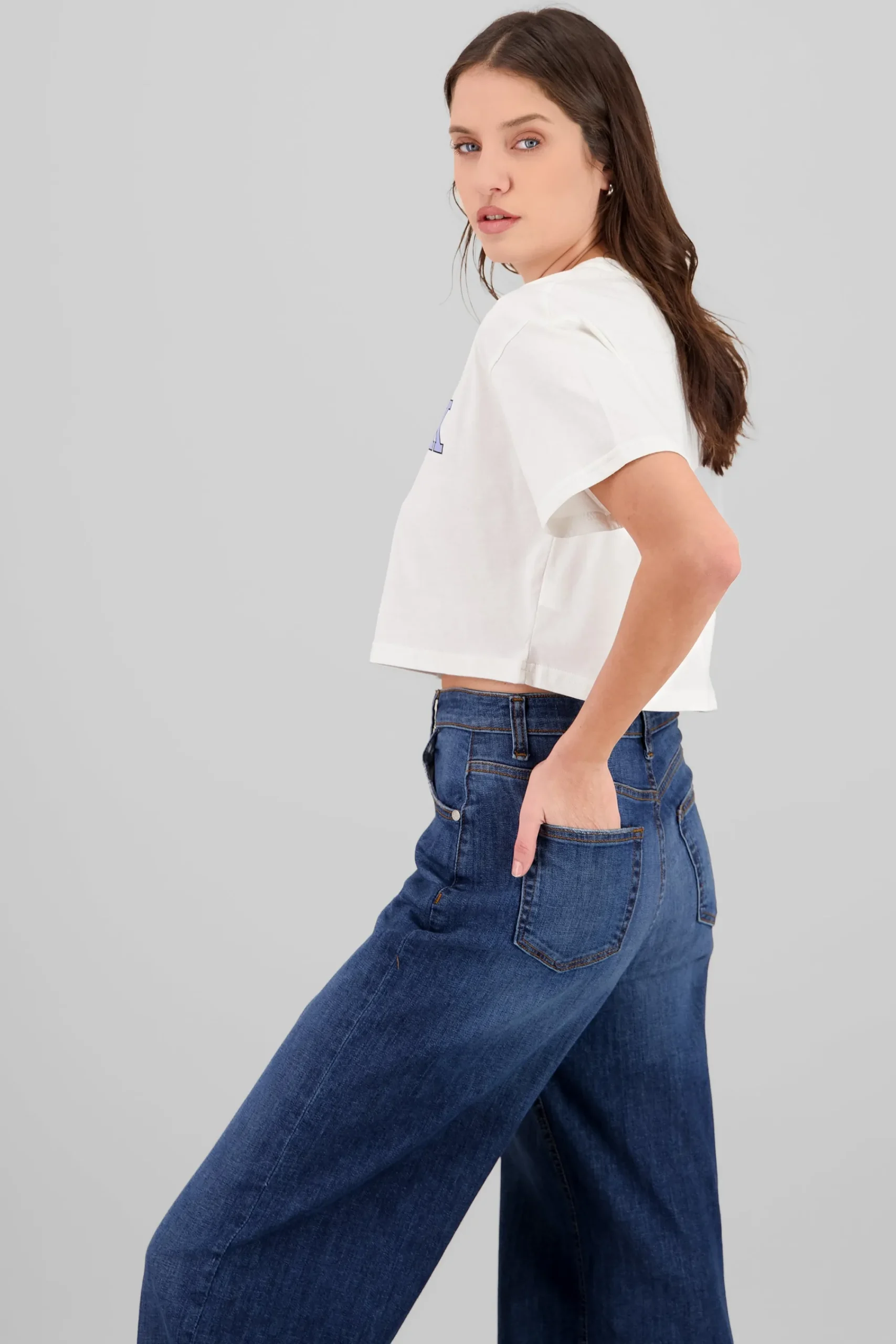 Shasa New York print crop top