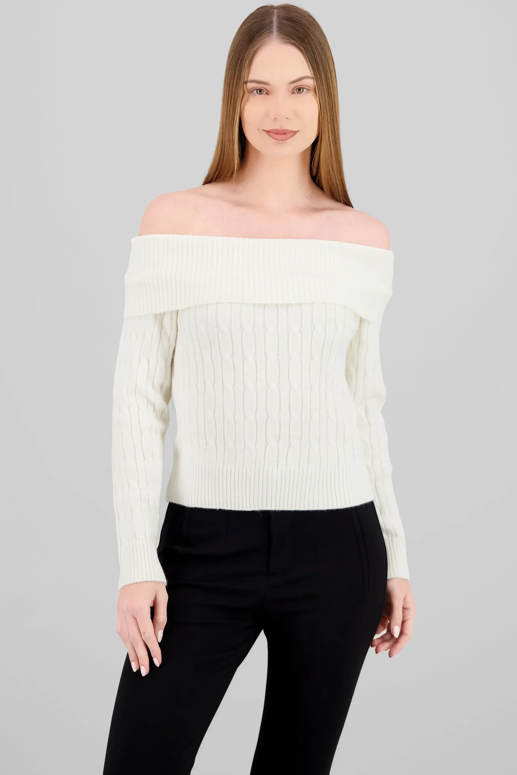 Shasa Off Shoulder Knit Sweater