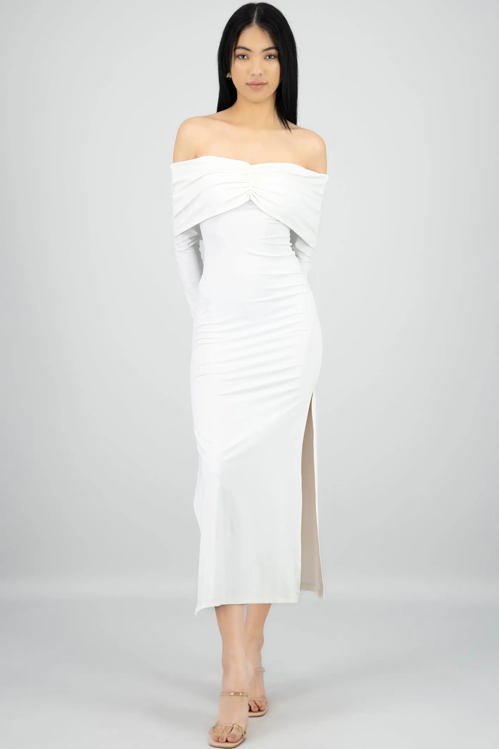 Shasa Off Shoulder Long Sleeve Maxi Dress