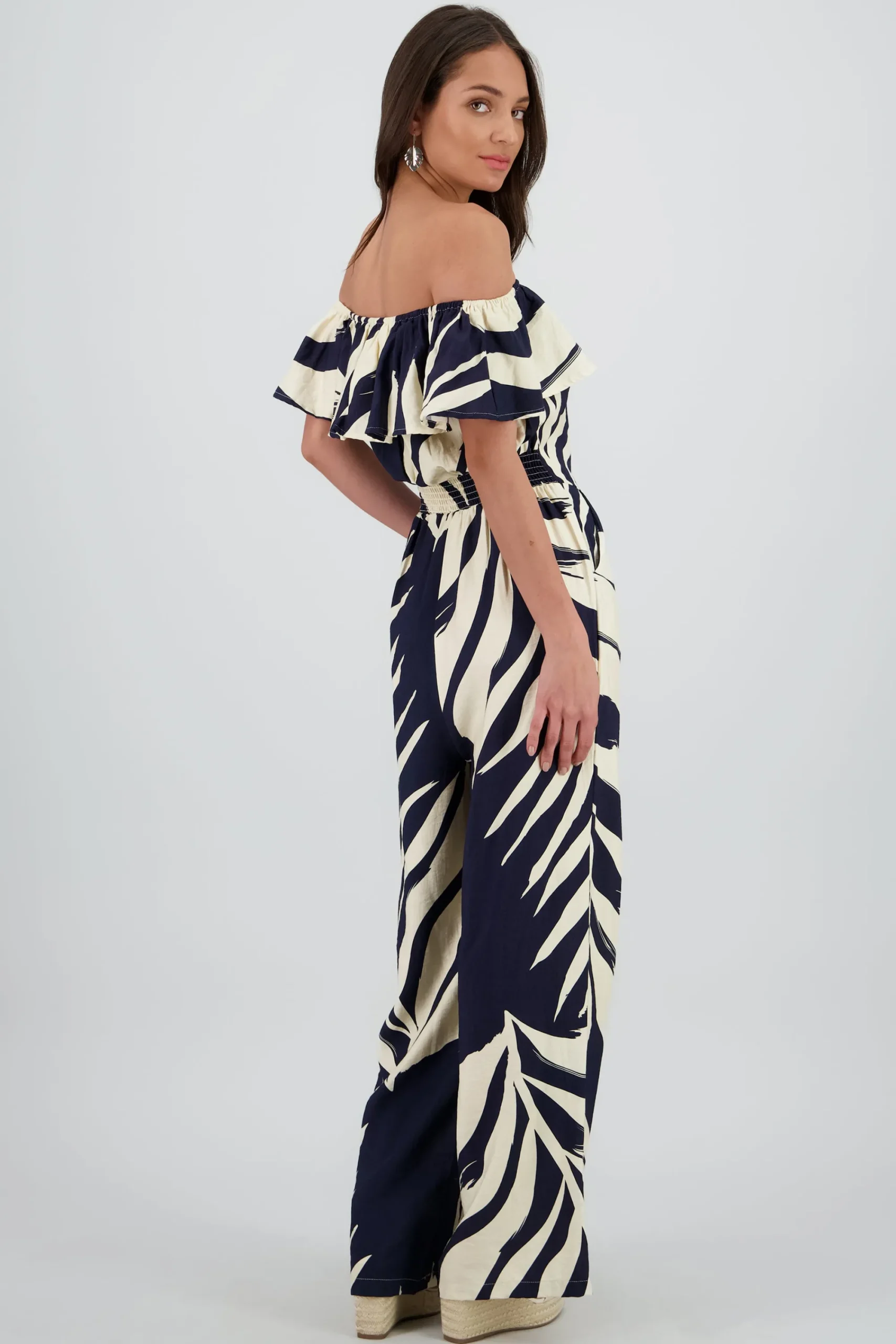 Shasa Off Shoulder Printed Jumpsuit