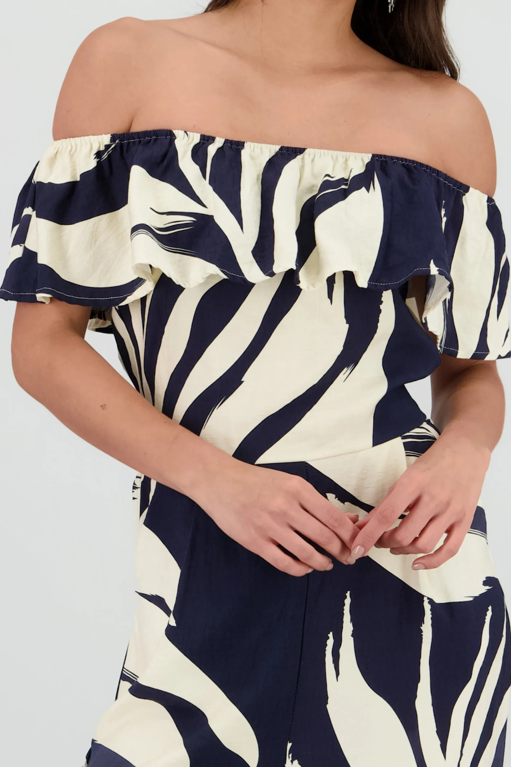 Shasa Off Shoulder Printed Jumpsuit