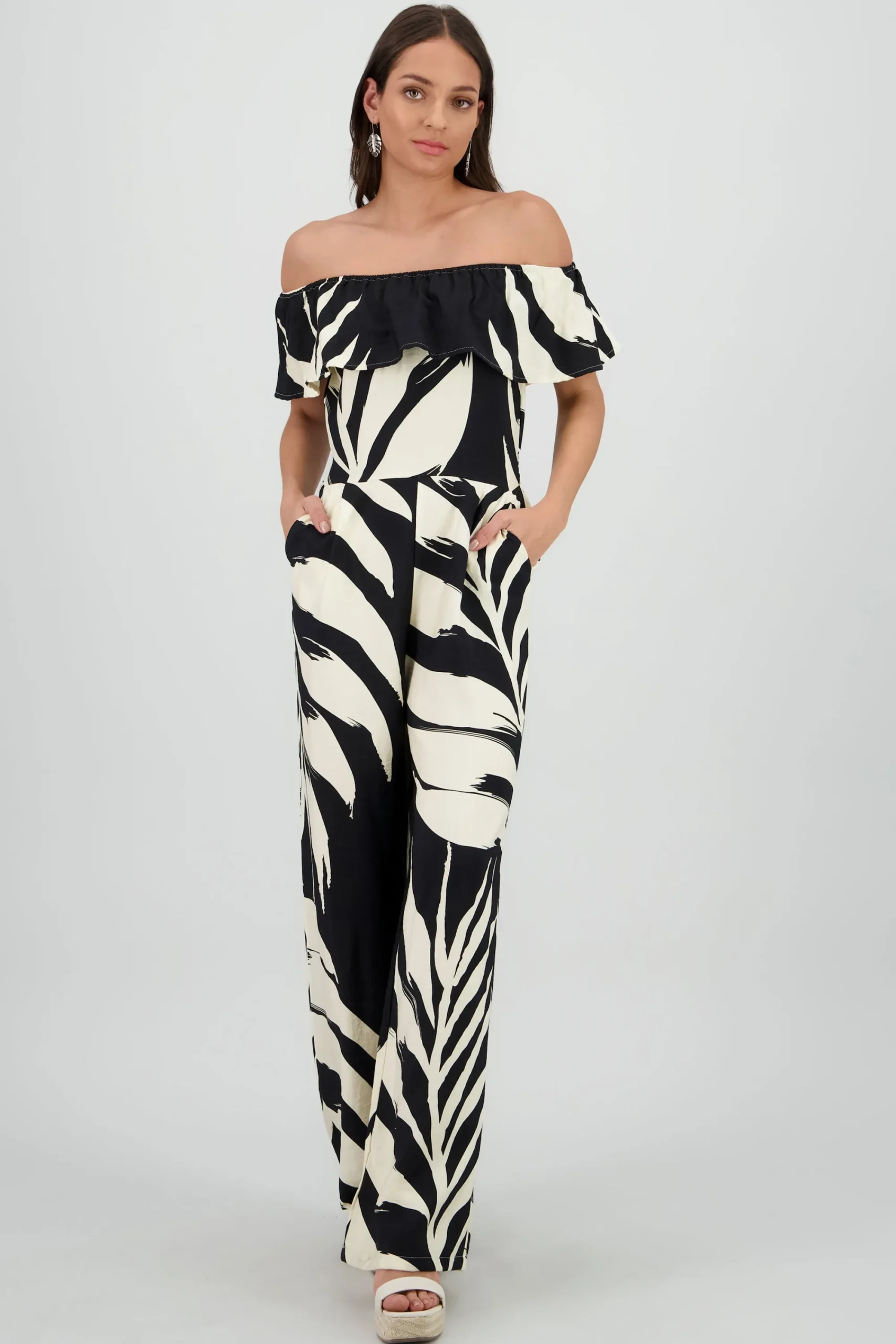 Shasa Off Shoulder Printed Jumpsuit