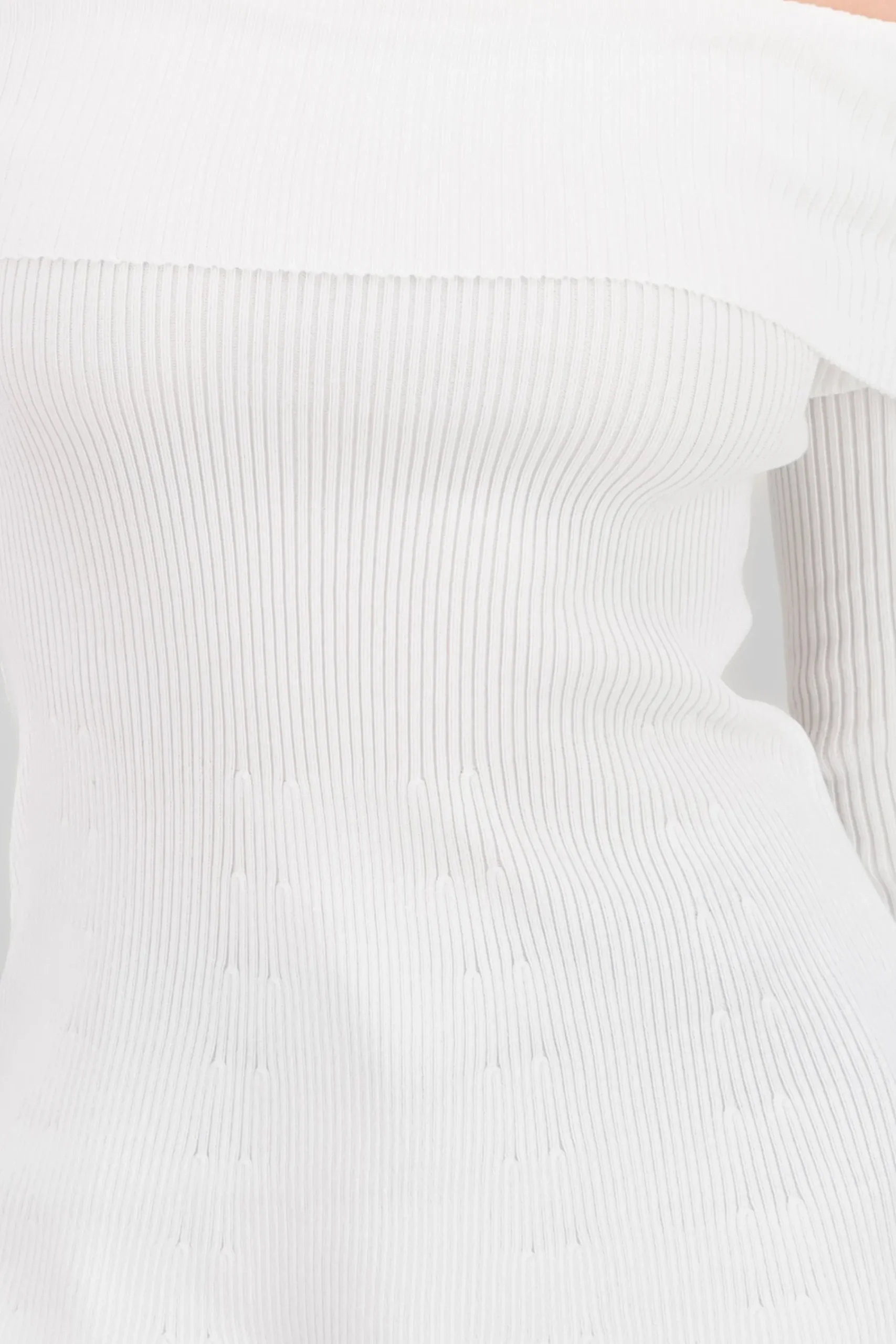 Shasa Off Shoulder Ribbed Knit Top
