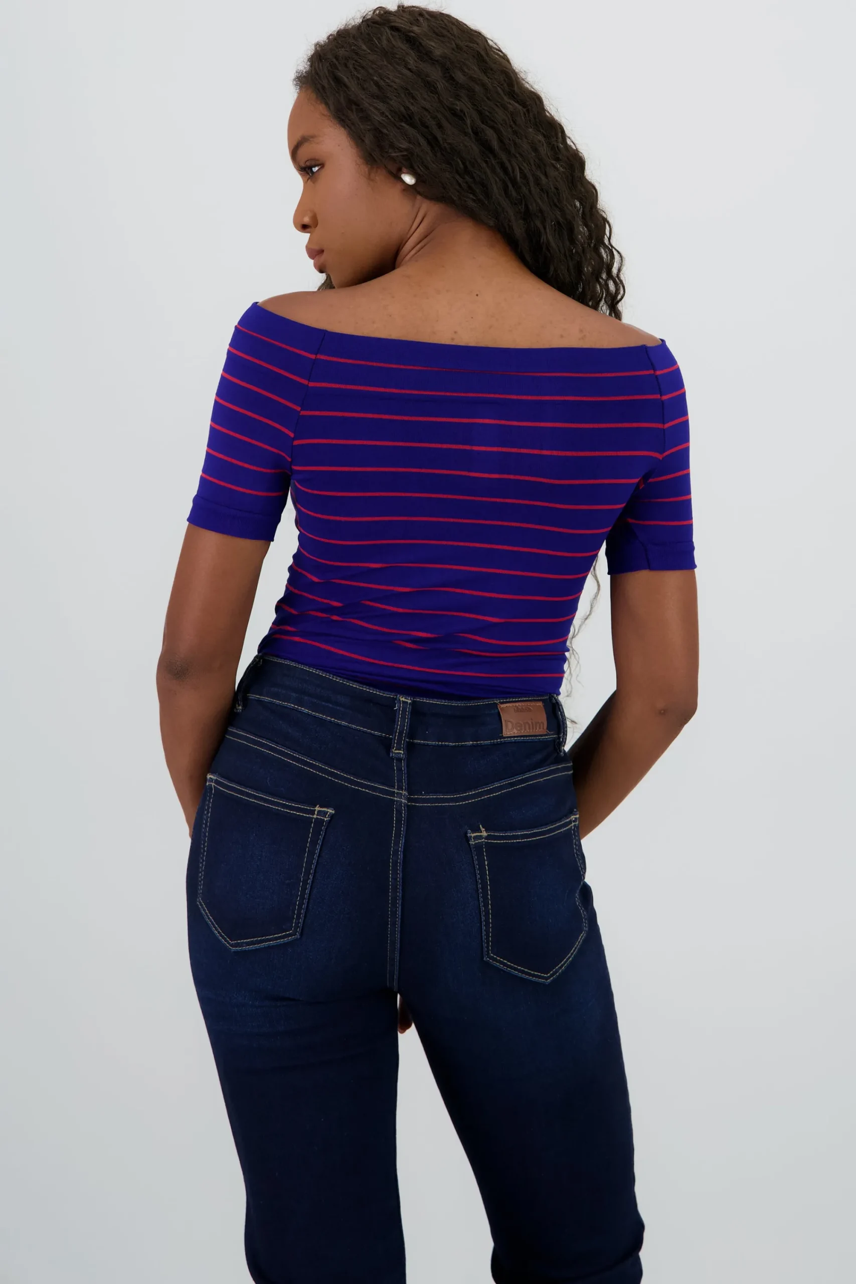 Shasa One Shoulder Striped Bodysuit