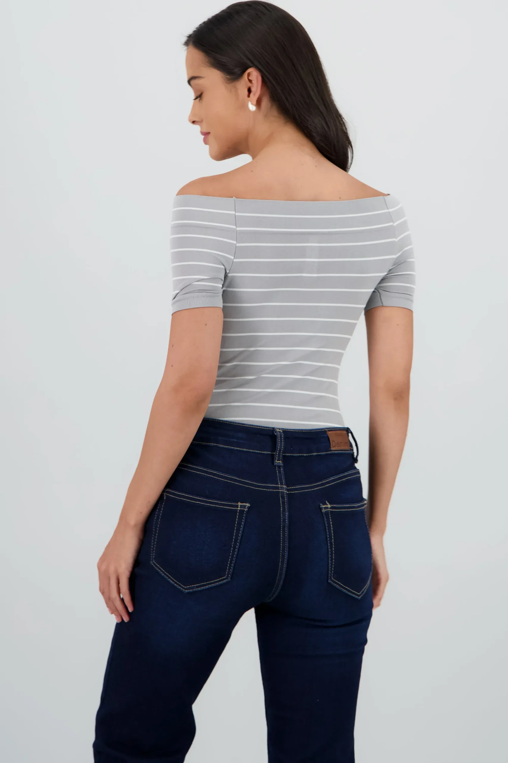 Shasa One Shoulder Striped Bodysuit