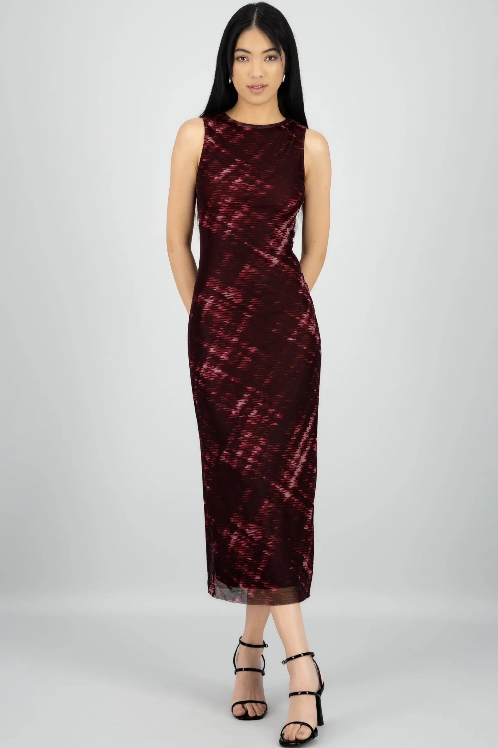 Shasa Open Back Mesh Maxi Dress