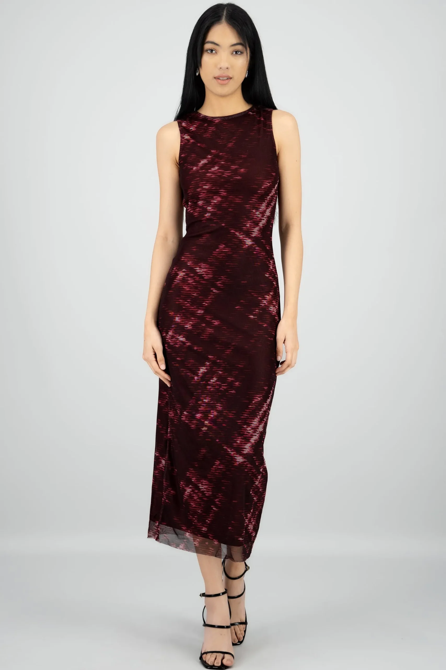 Shasa Open Back Mesh Maxi Dress