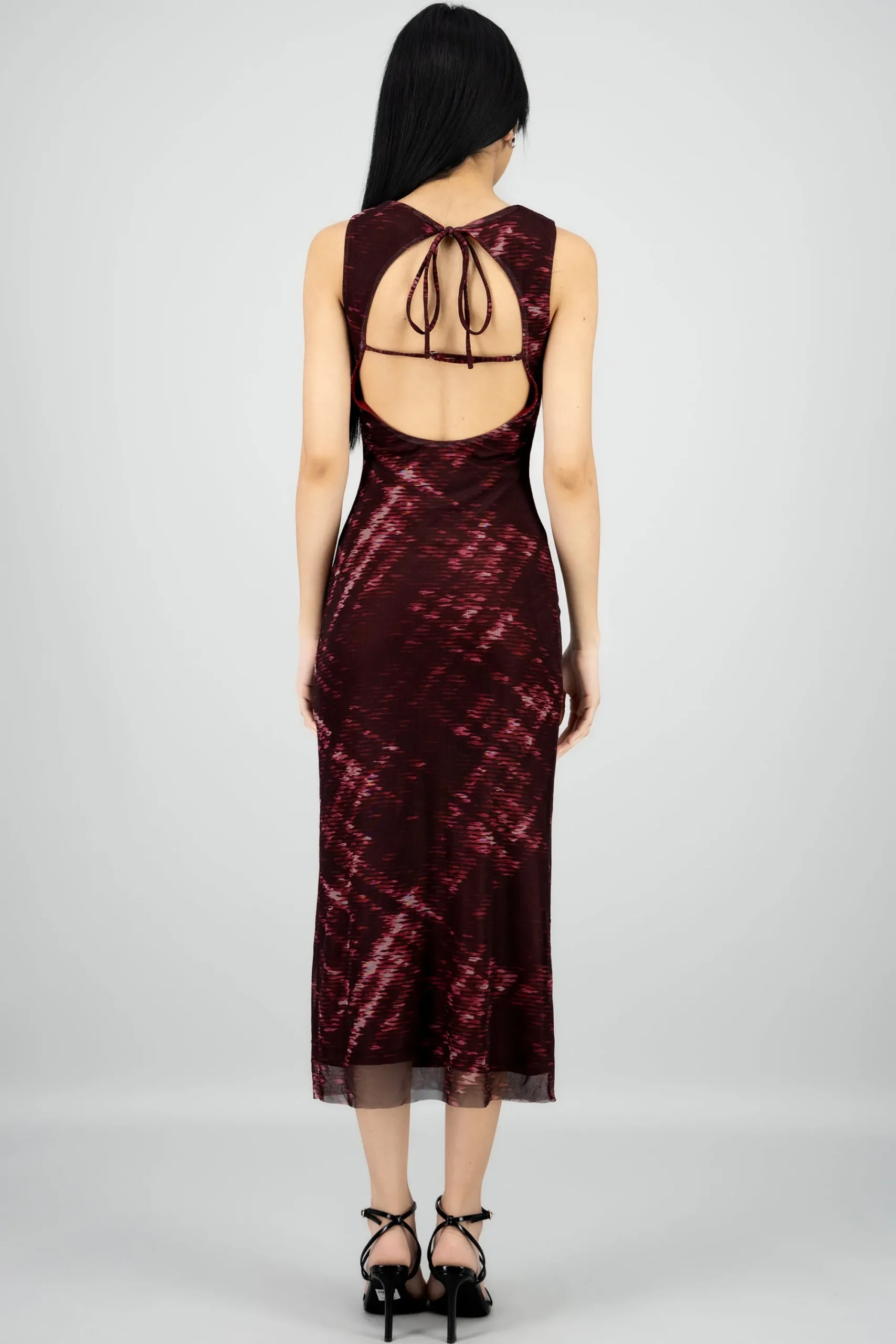 Shasa Open Back Mesh Maxi Dress