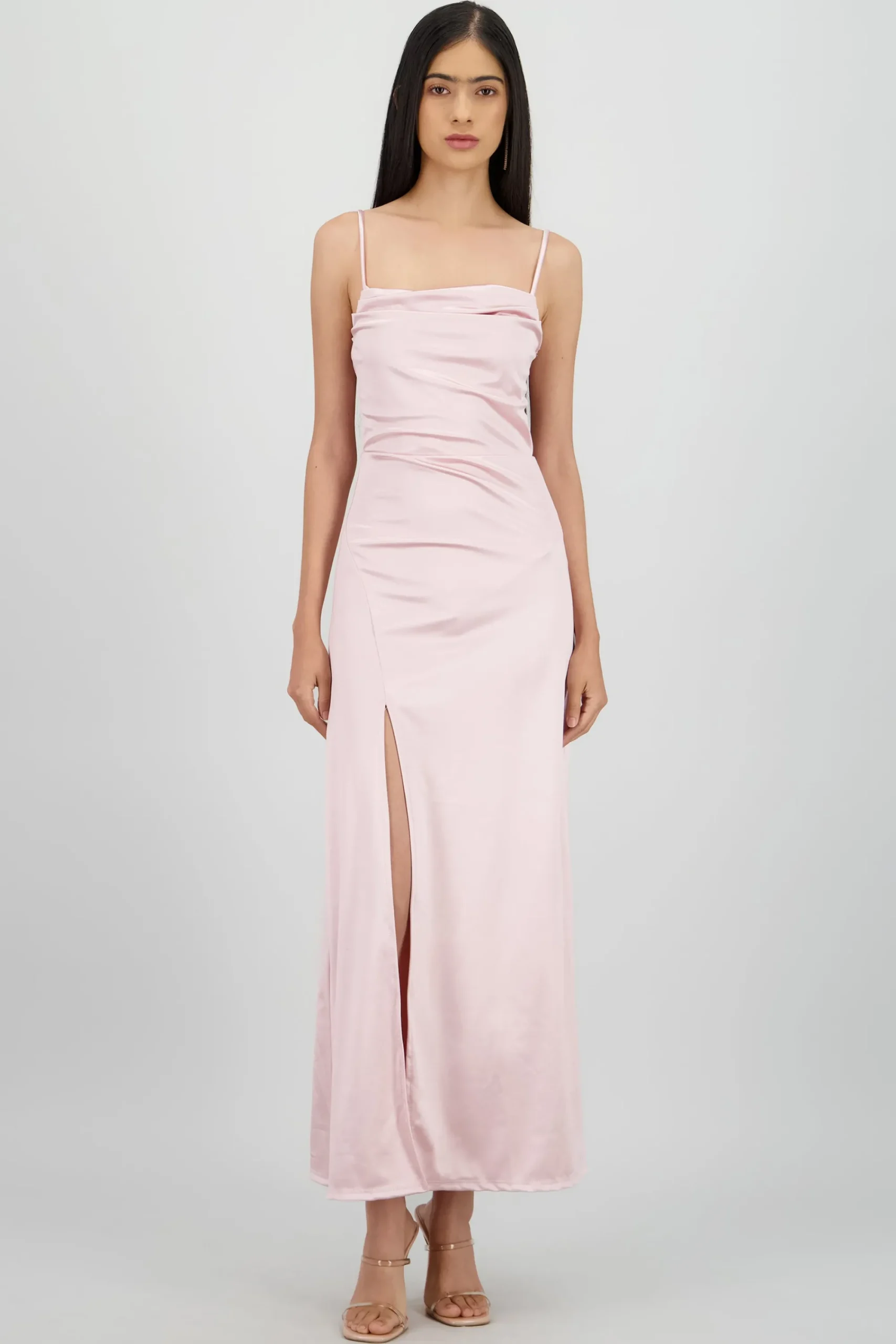 Shasa Open Back Satin Maxi Dress