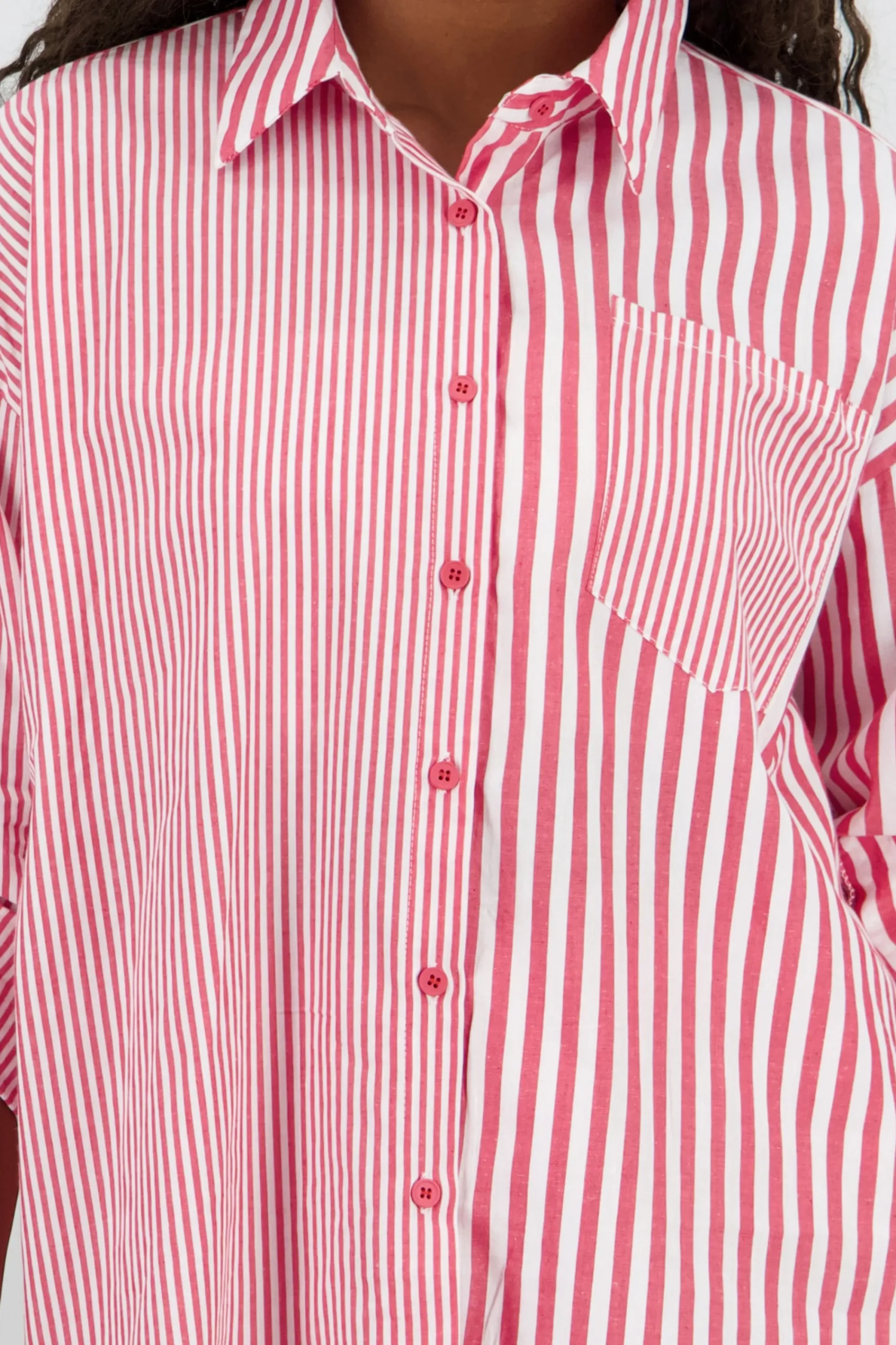 Shasa Oversized Long Shirt with Stripe Detail