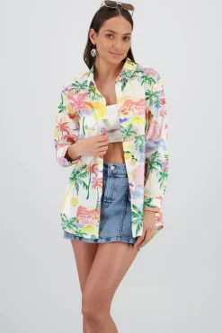 Shasa Oversized Short Sleeve Button Up Shirt