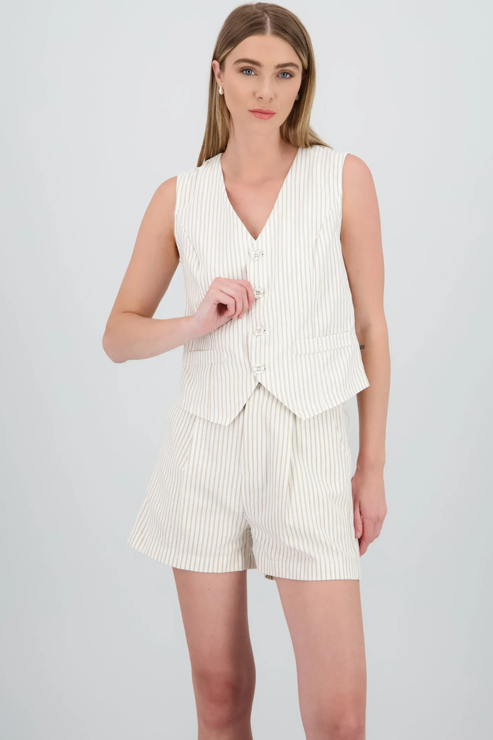 Shasa Pinstripe Tailored Vest