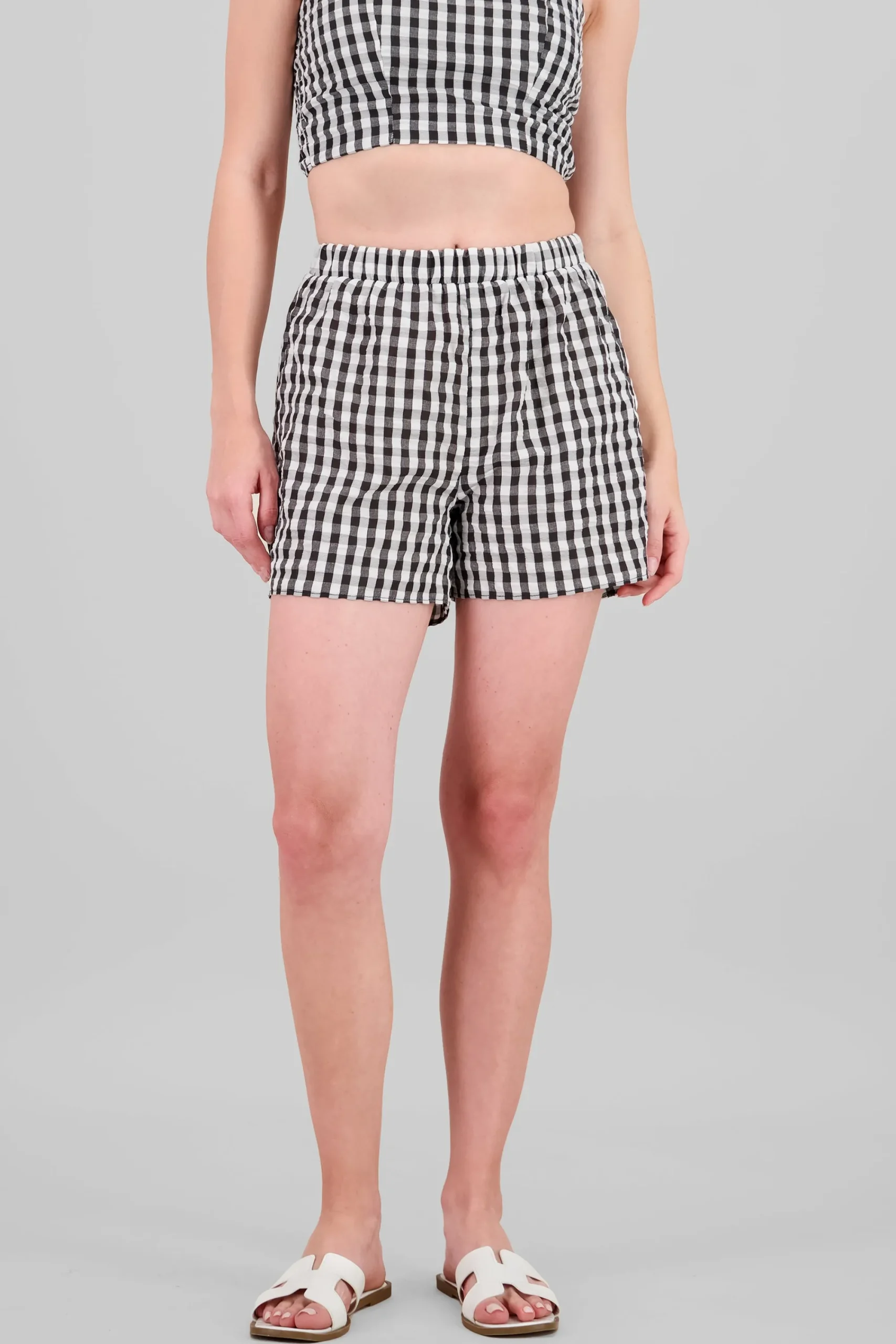 Shasa Plaid Textured Short