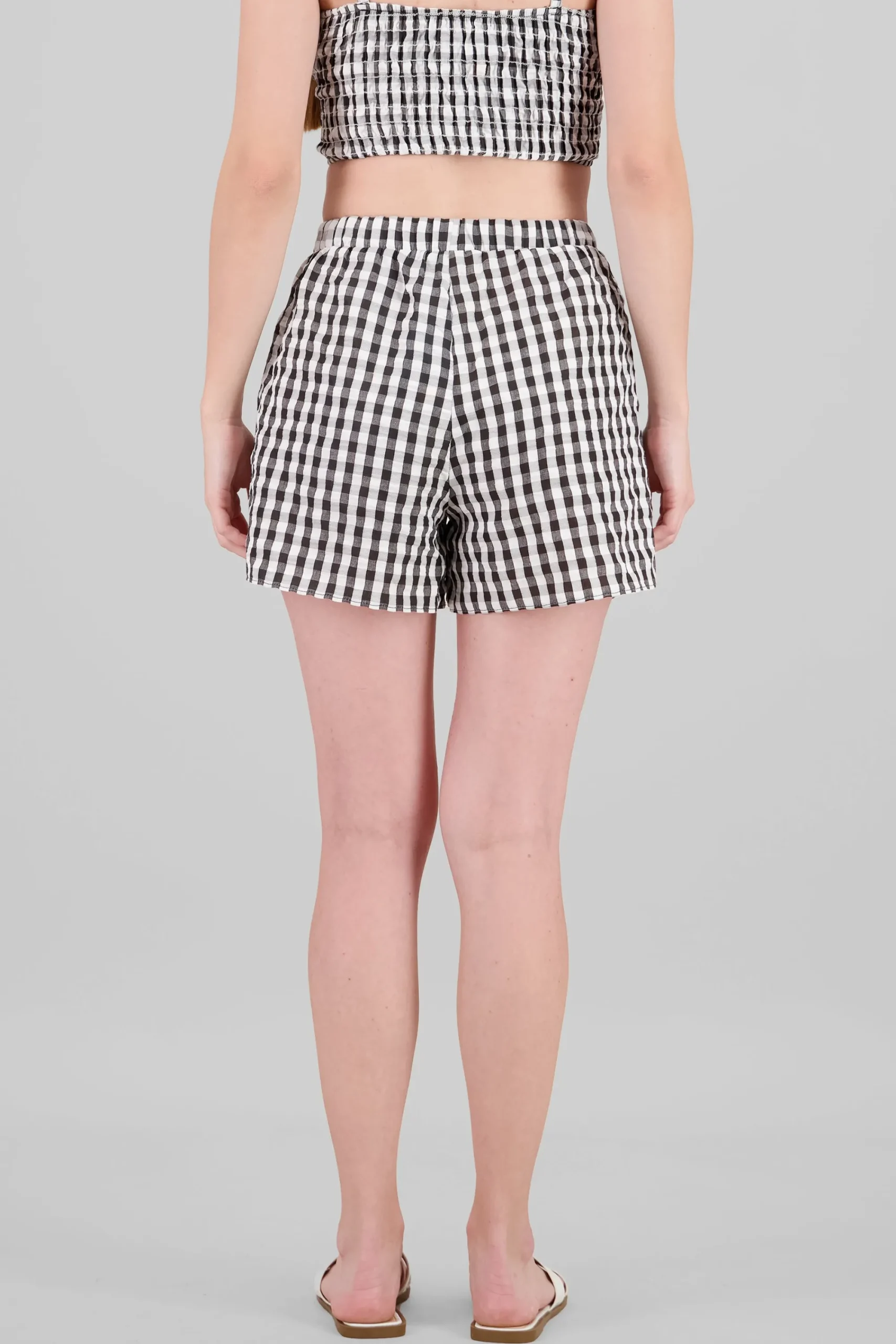 Shasa Plaid Textured Short