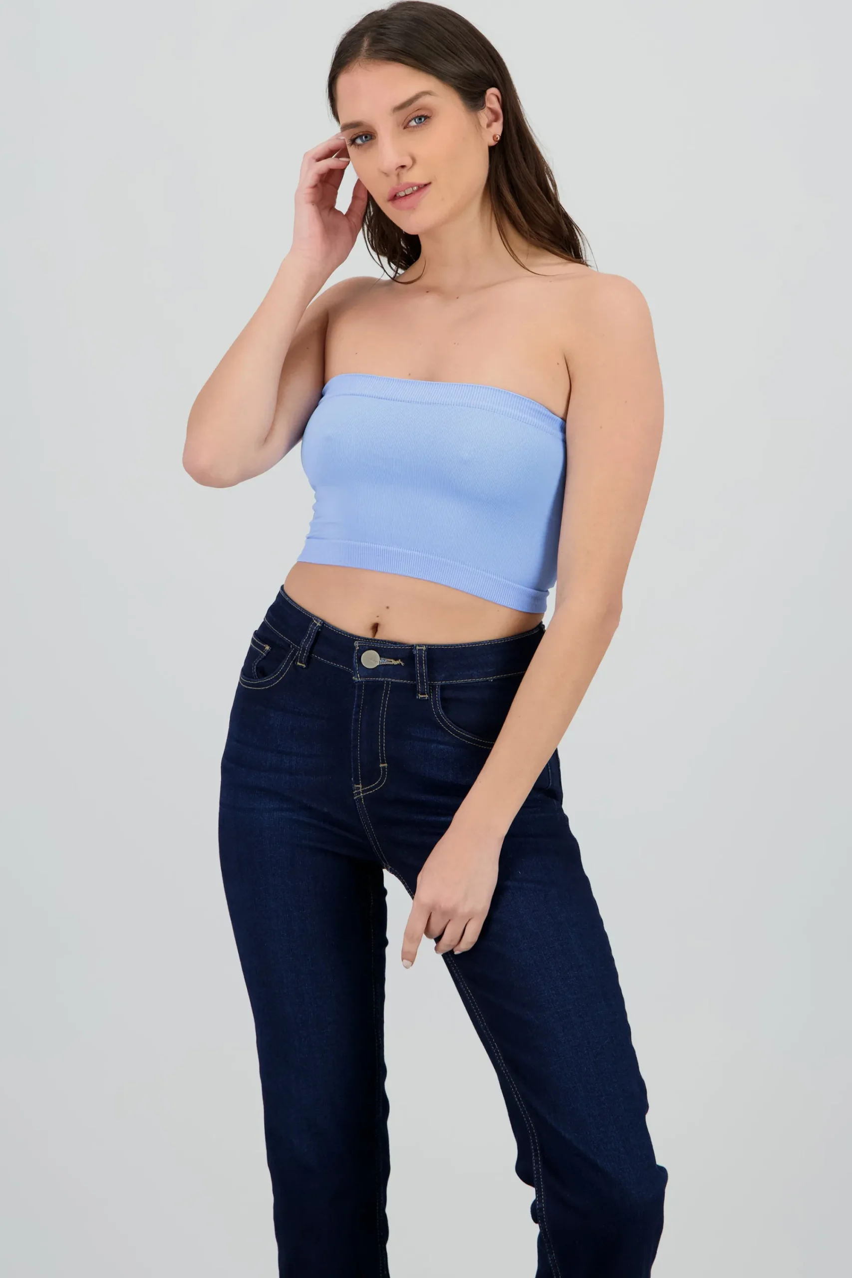 Shasa Plain Strapless Top