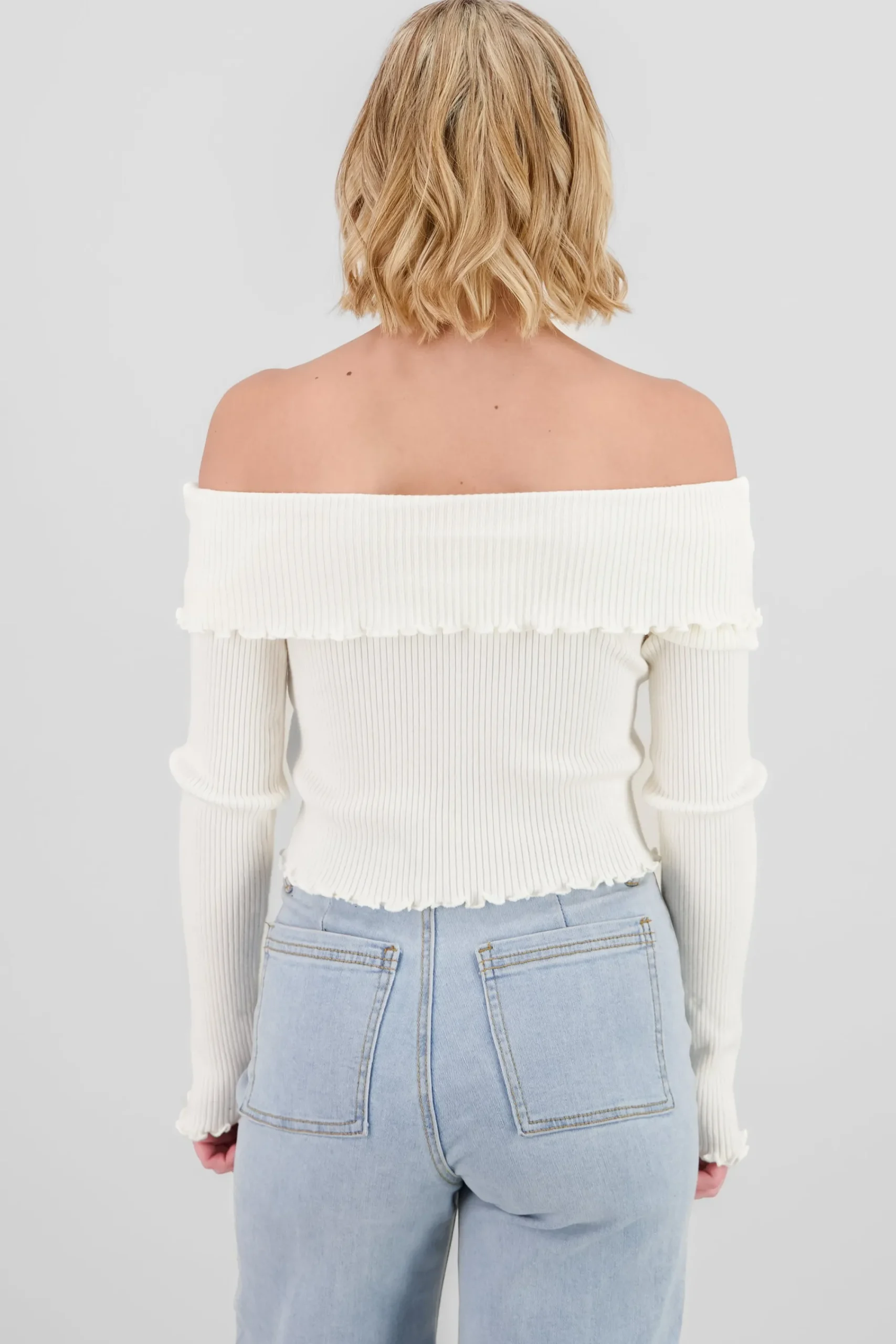 Shasa Pleated Off Shoulder Top