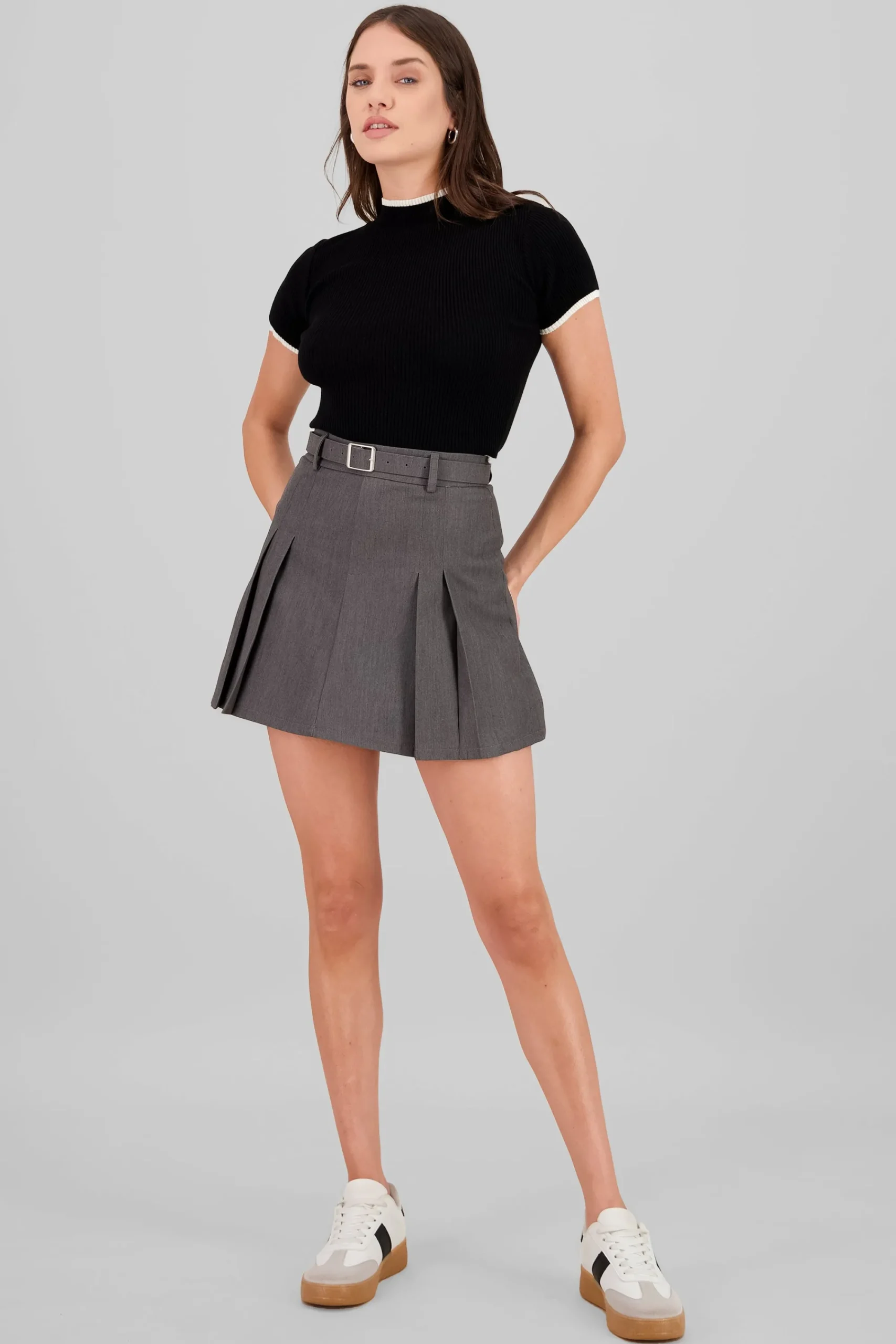 Shasa Pleated Skirt with Belt