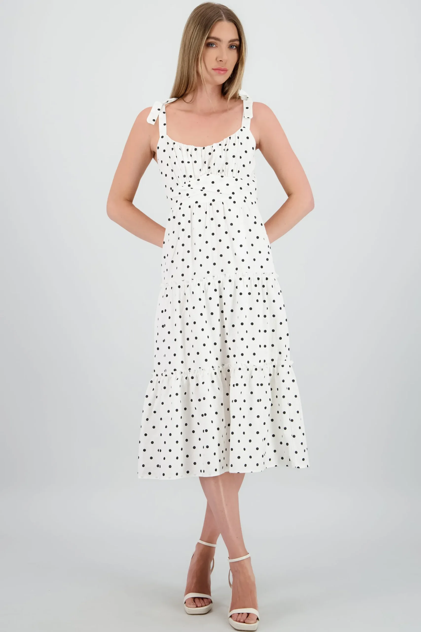 Shasa Polka Dot Maxi Dress with Detail