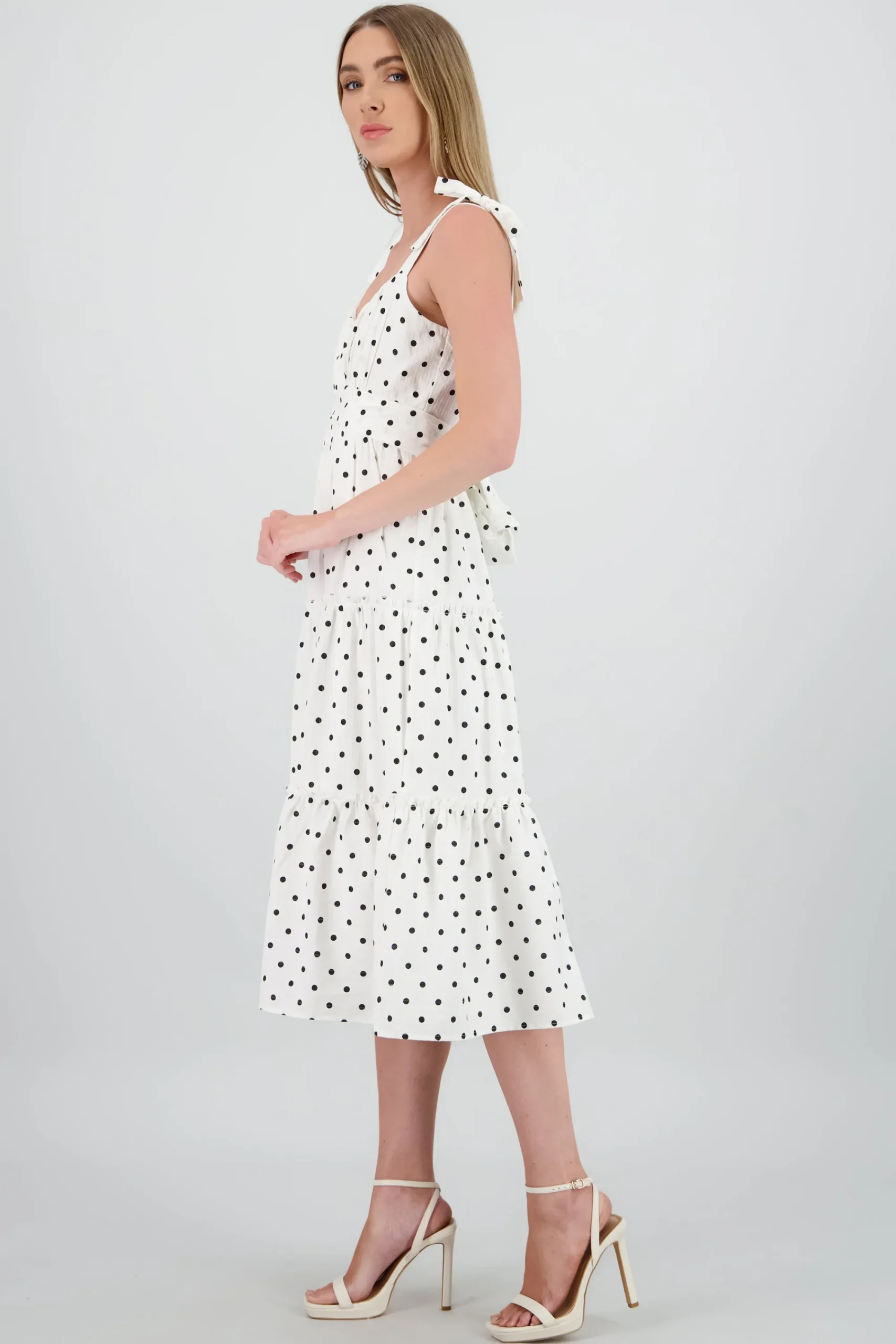 Shasa Polka Dot Maxi Dress with Detail